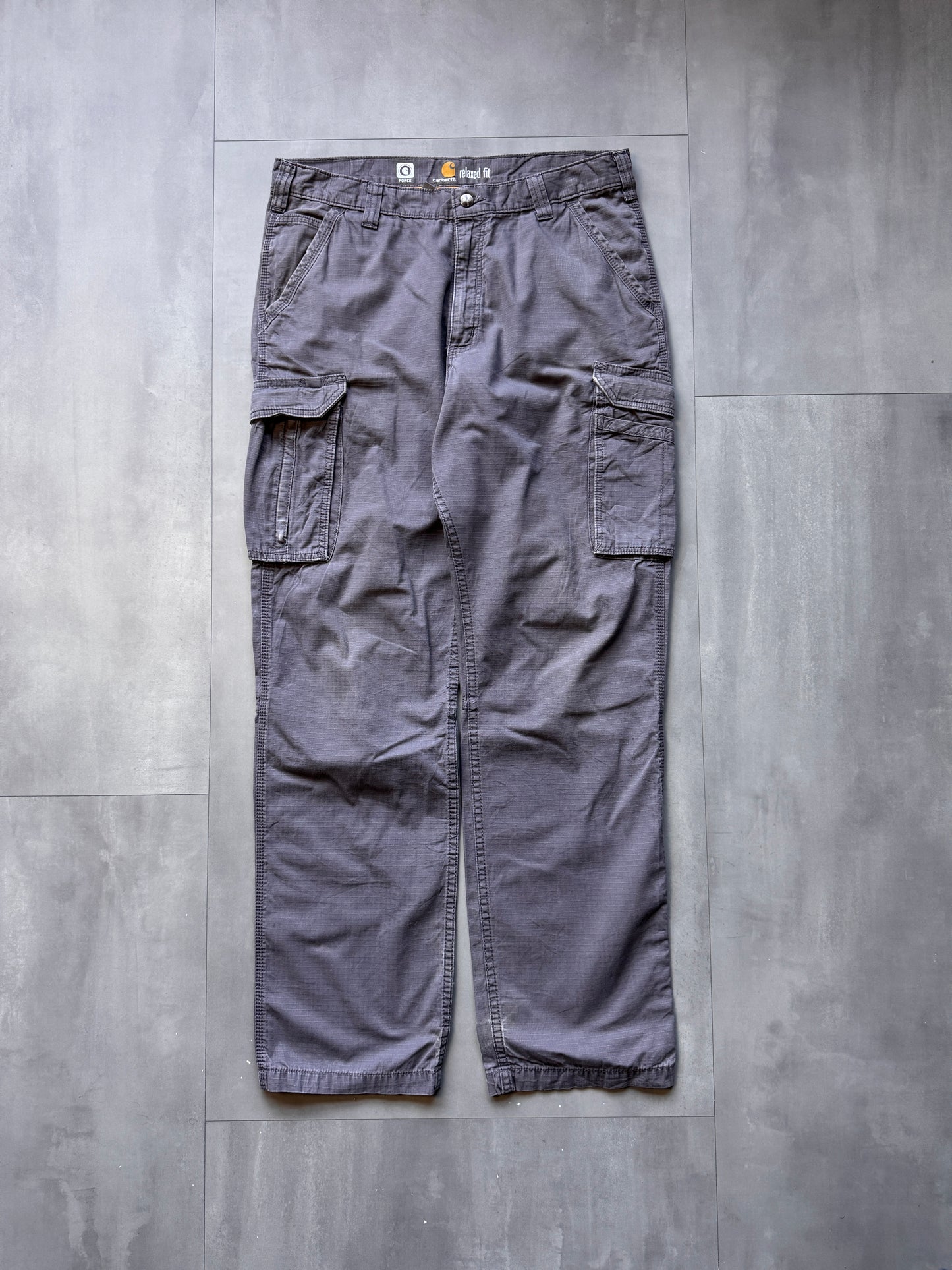 VINTAGE CARHARTT GREY RIPSTOP CARGO PANTS - 36