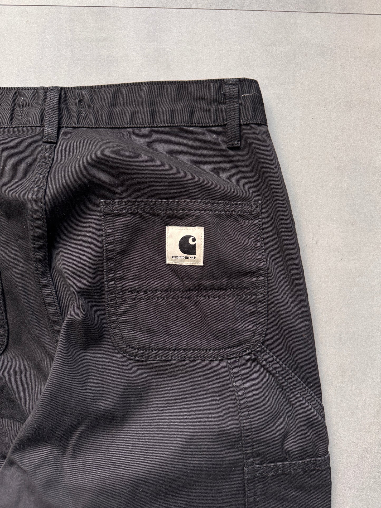 CARHARTT WIP BLACK CARPENTER PANTS - 25