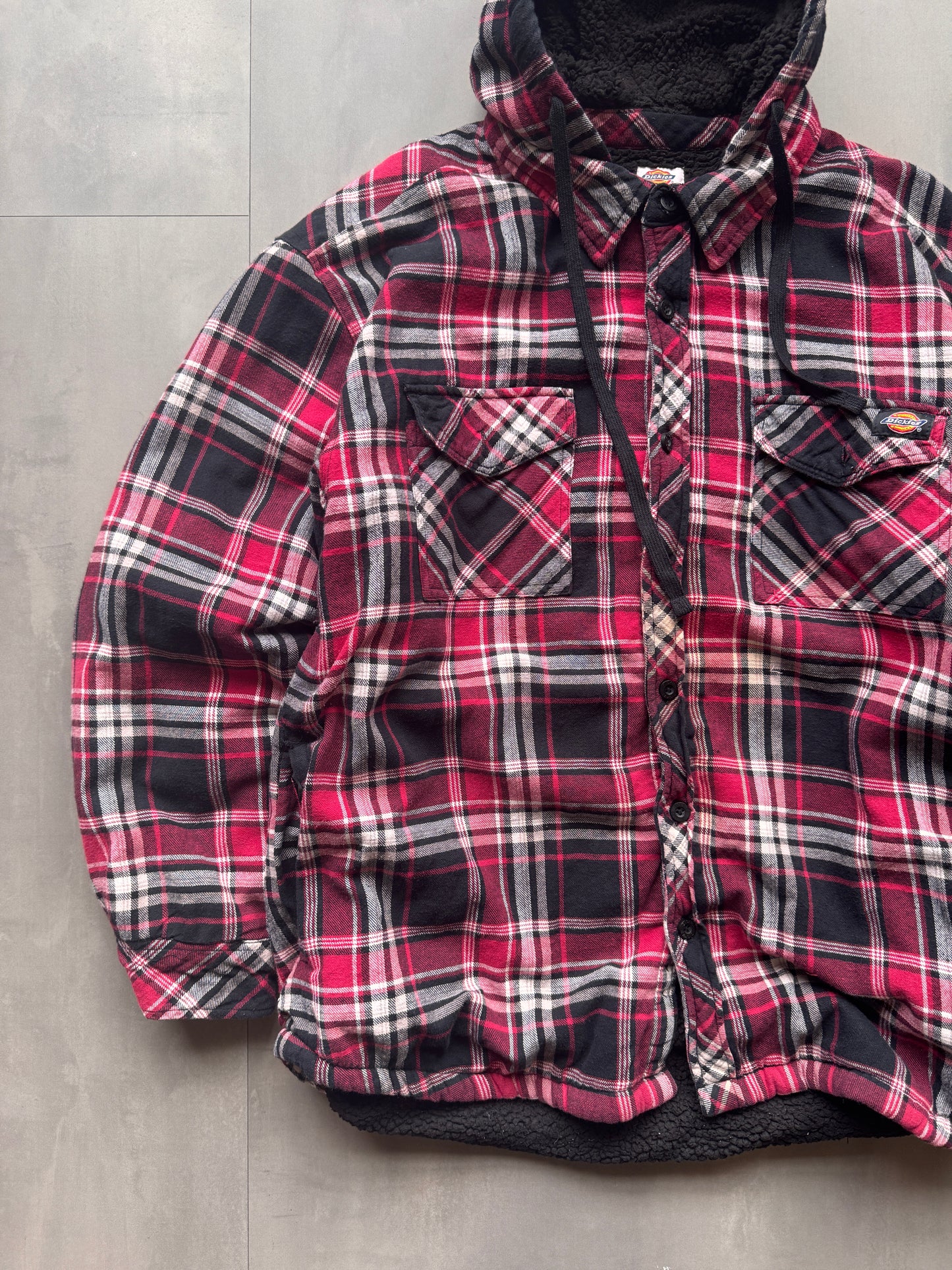 VINTAGE DICKIES SHERPA LINED FLANNEL JACKET - L