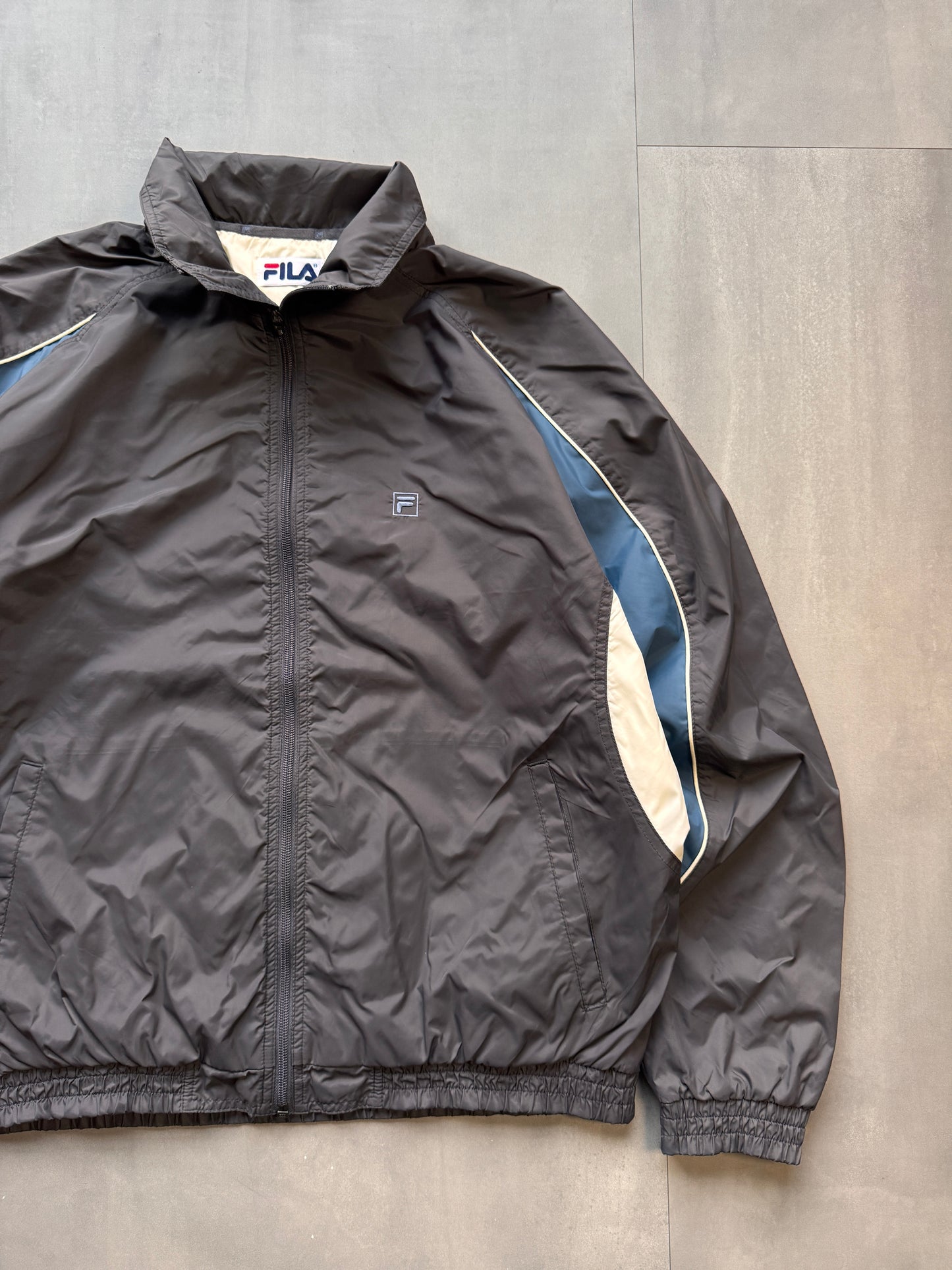 VINTAGE FILA GREY TRACK JACKET - L