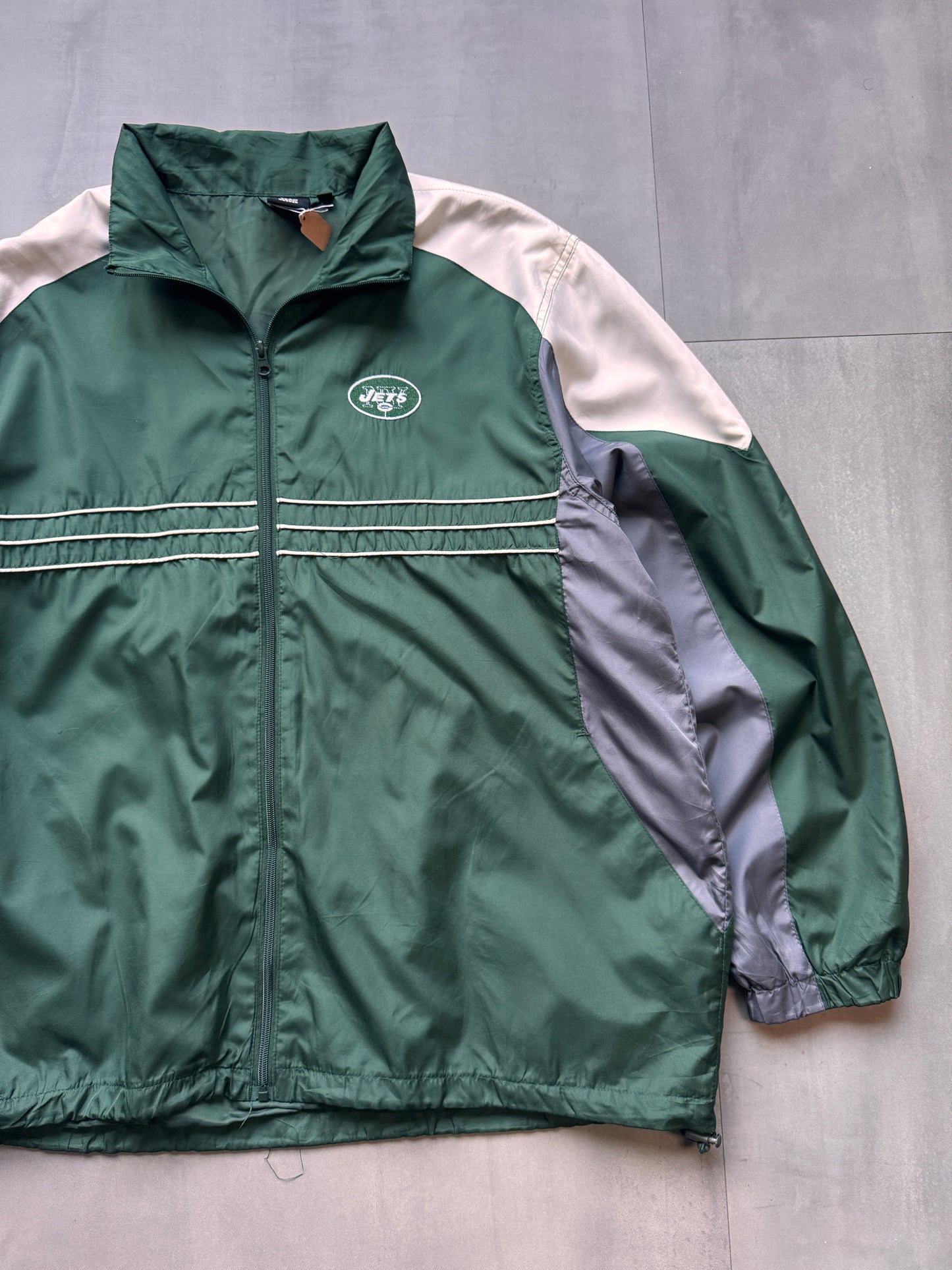 VINTAGE NFL NEW YORK JETS TRACK JACKET - XL