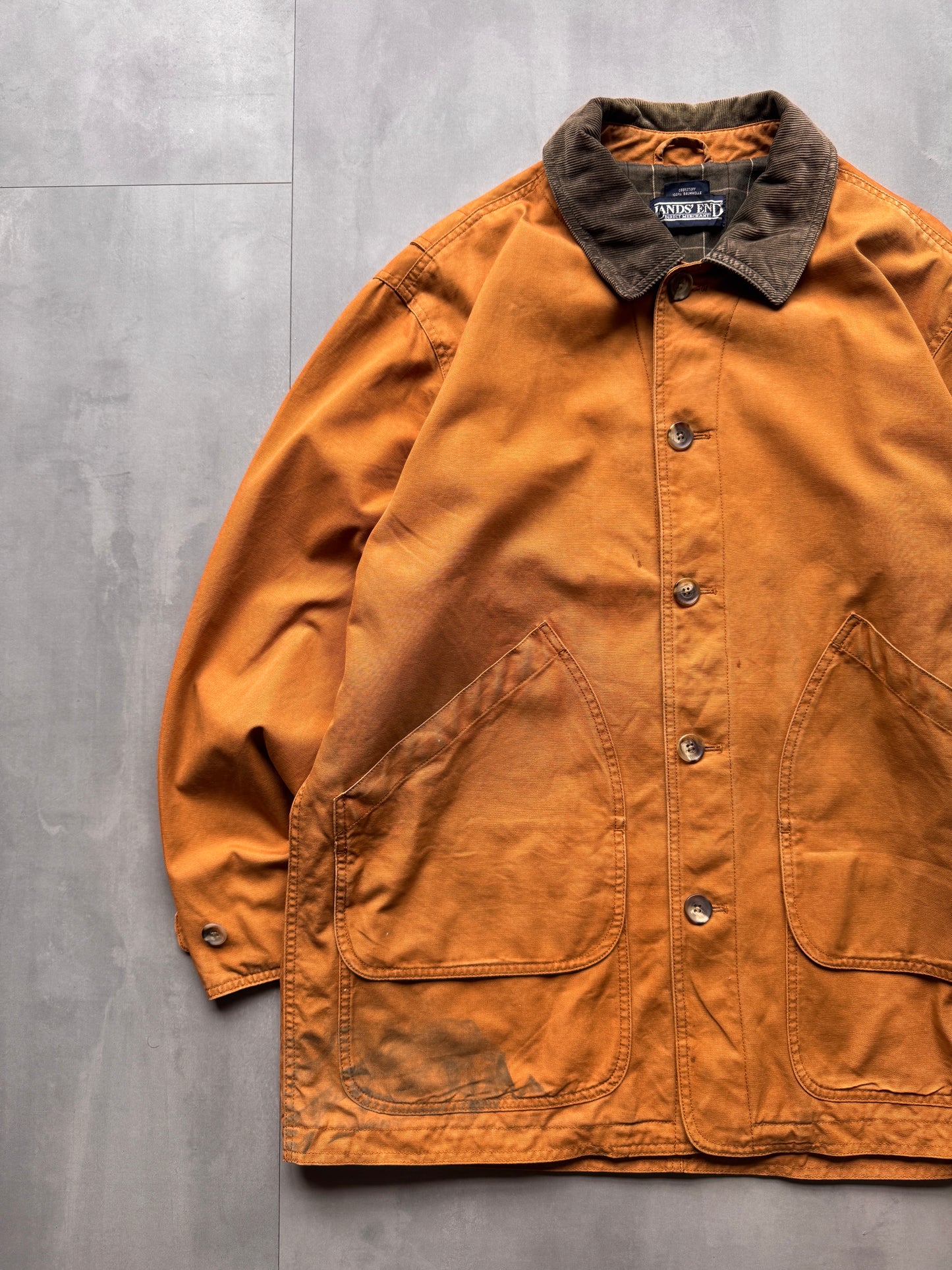 VINTAGE LANDS END TAN JACKET - L
