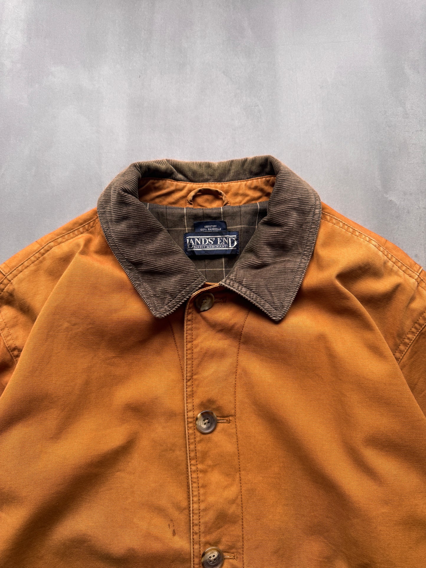 VINTAGE LANDS END TAN JACKET - L