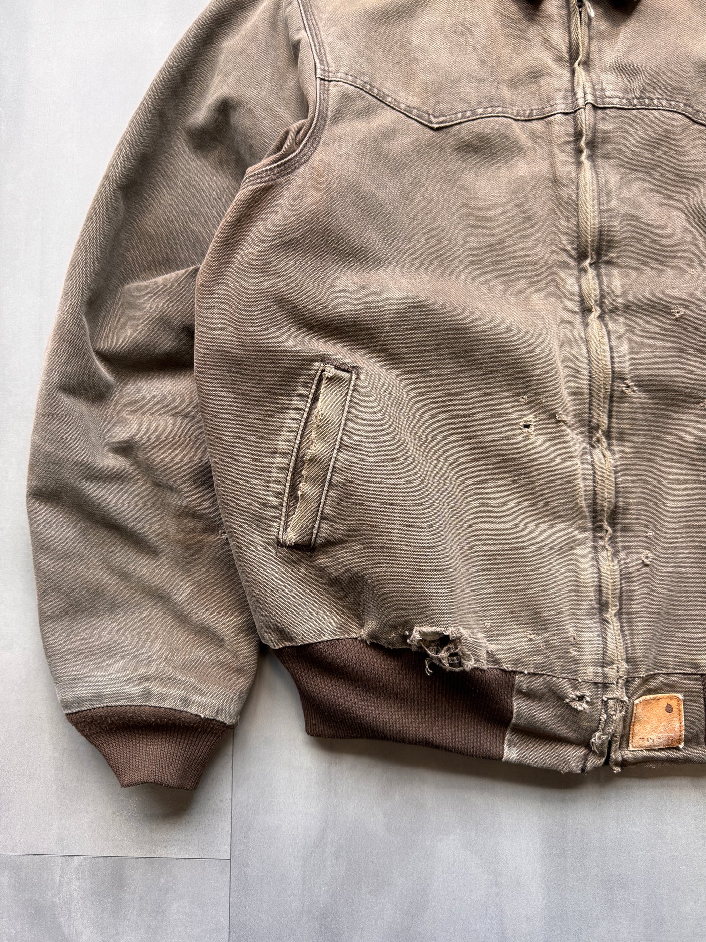 VINTAGE CARHARTT FADED BROWN SANTE FE JACKET - XLARGE