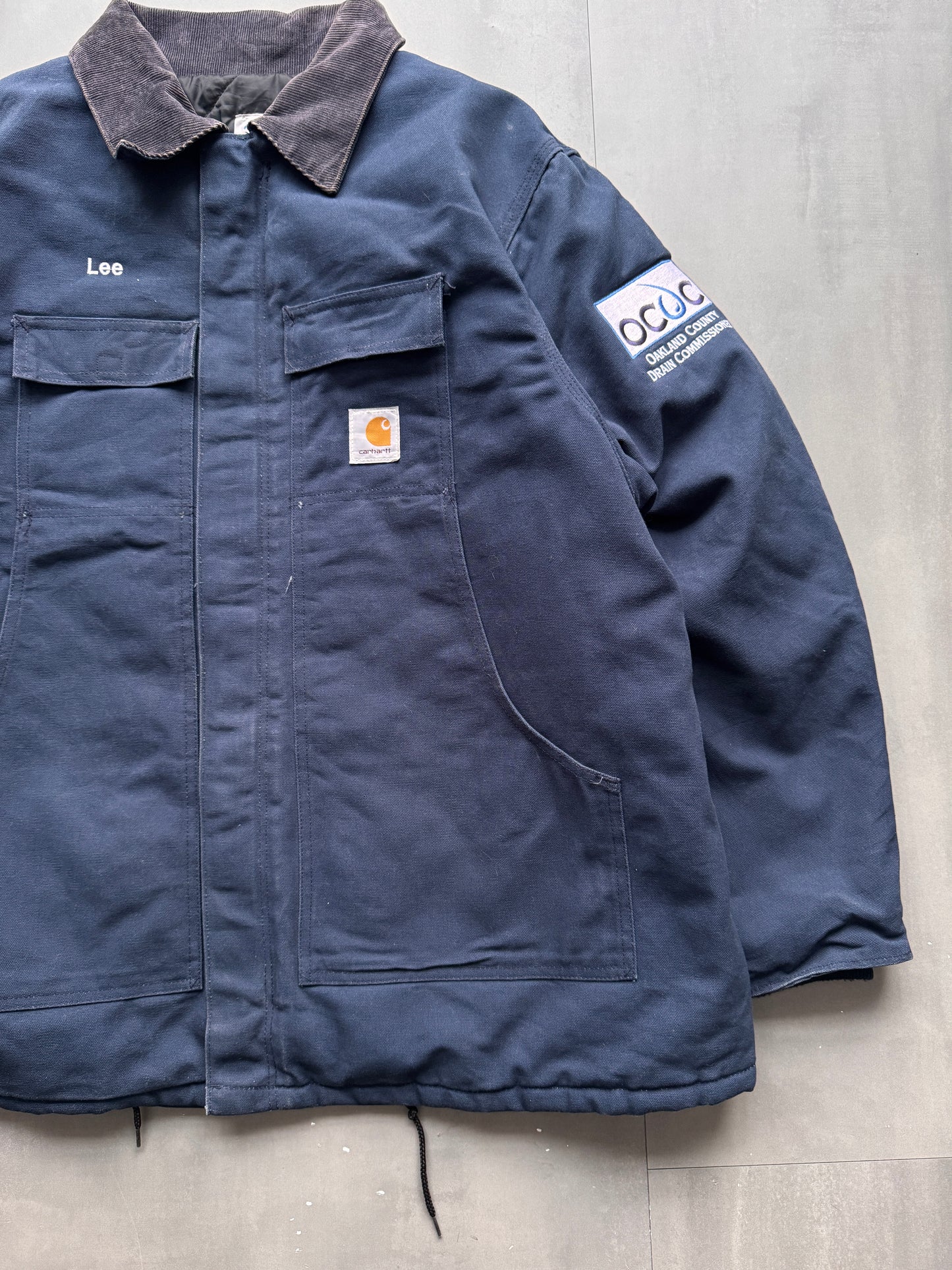 VINTAGE CARHARTT NAVY ARCTIC JACKET - XL