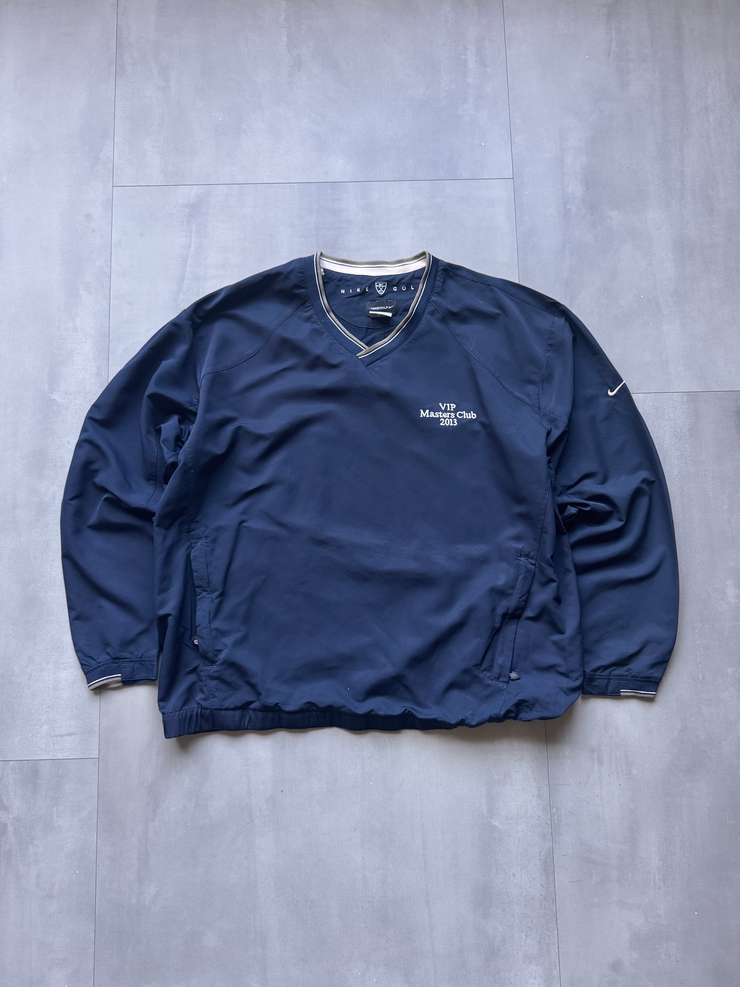 VINTAGE NIKE GOLF VIP MASTERS 2013 NAVY WINDBREAKER - XL