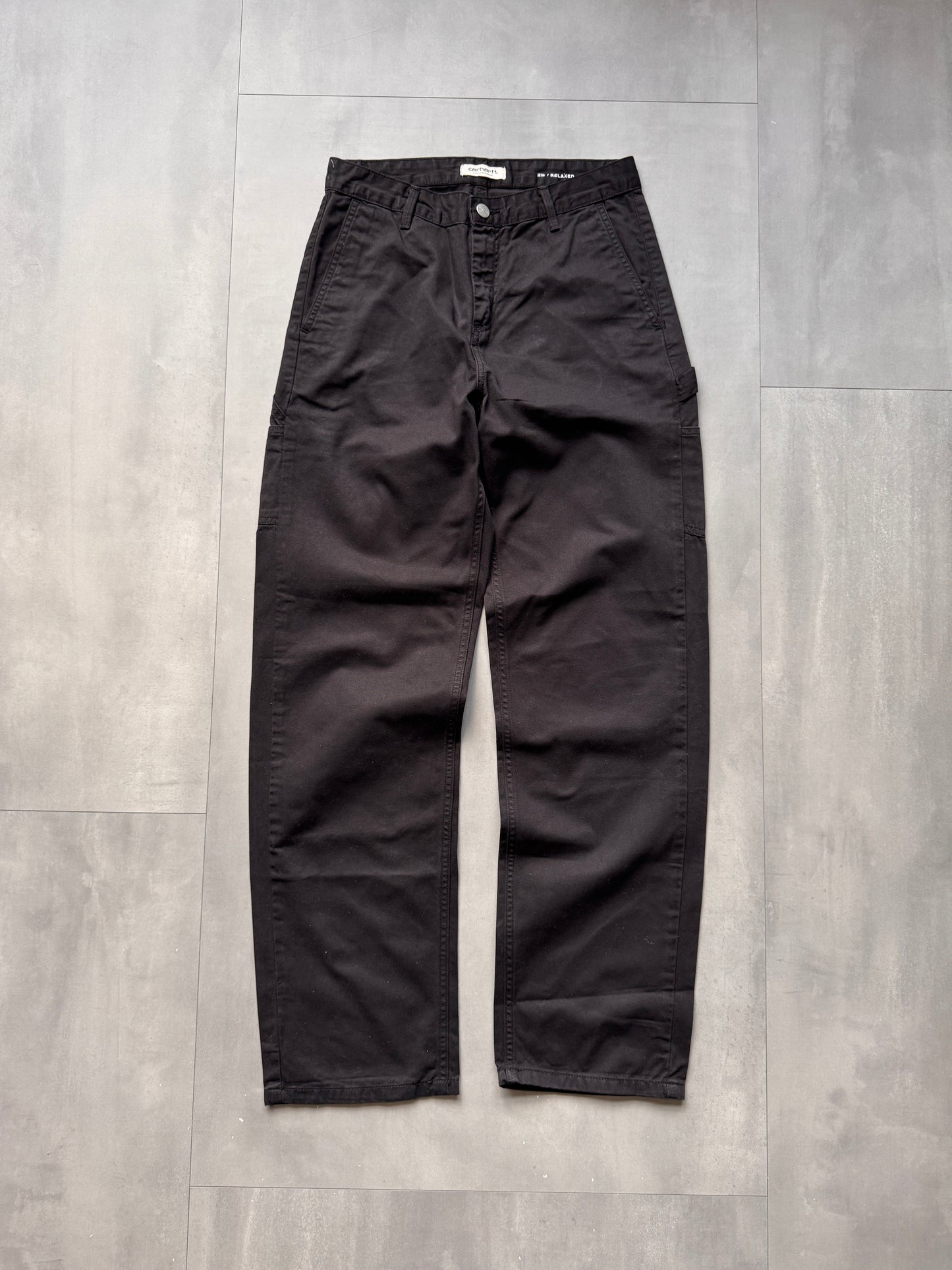 CARHARTT WIP BLACK CARPENTER PANTS - 25