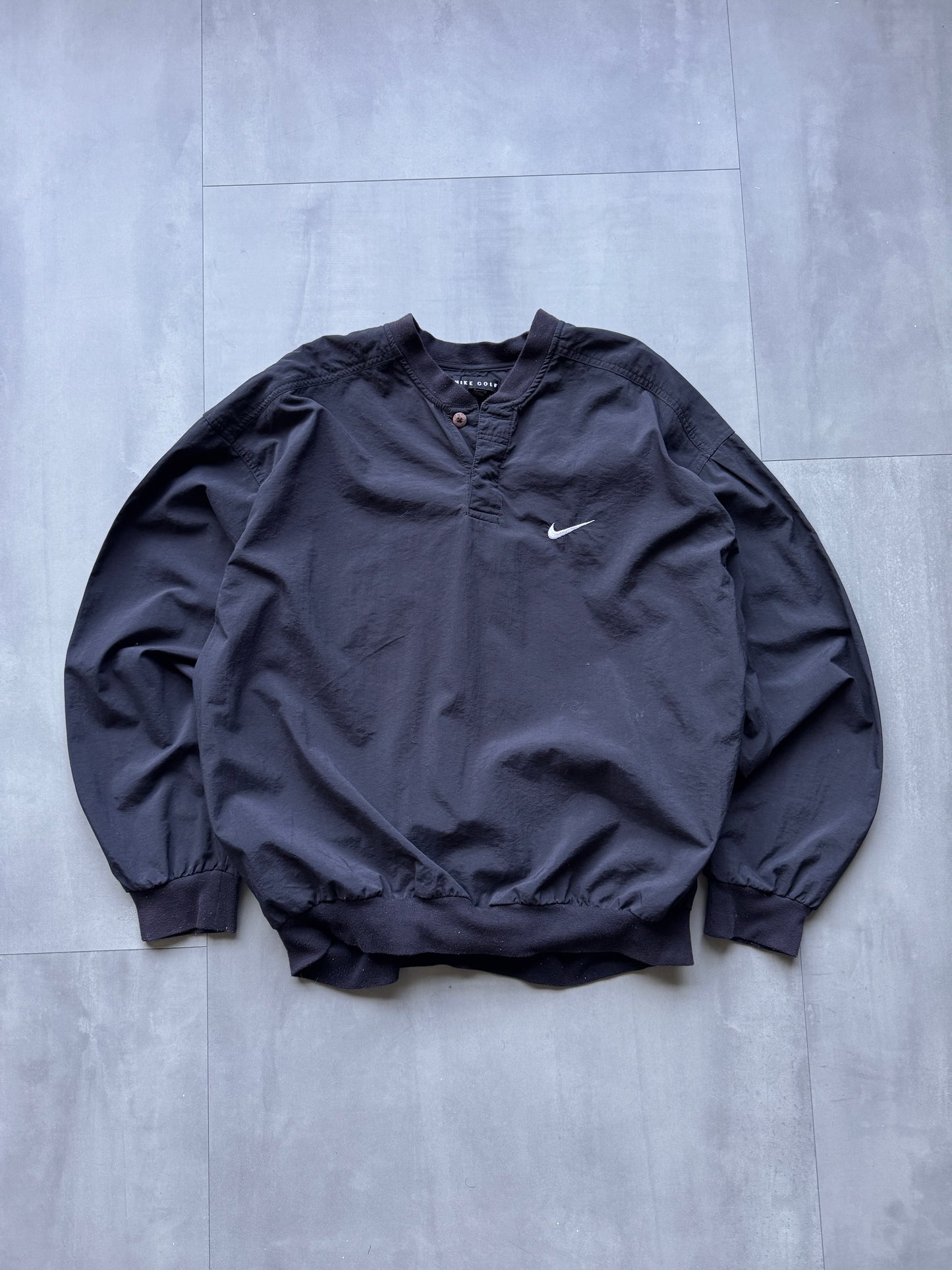 VINTAGE NIKE GOLF BLACK WINDBREAKER - L