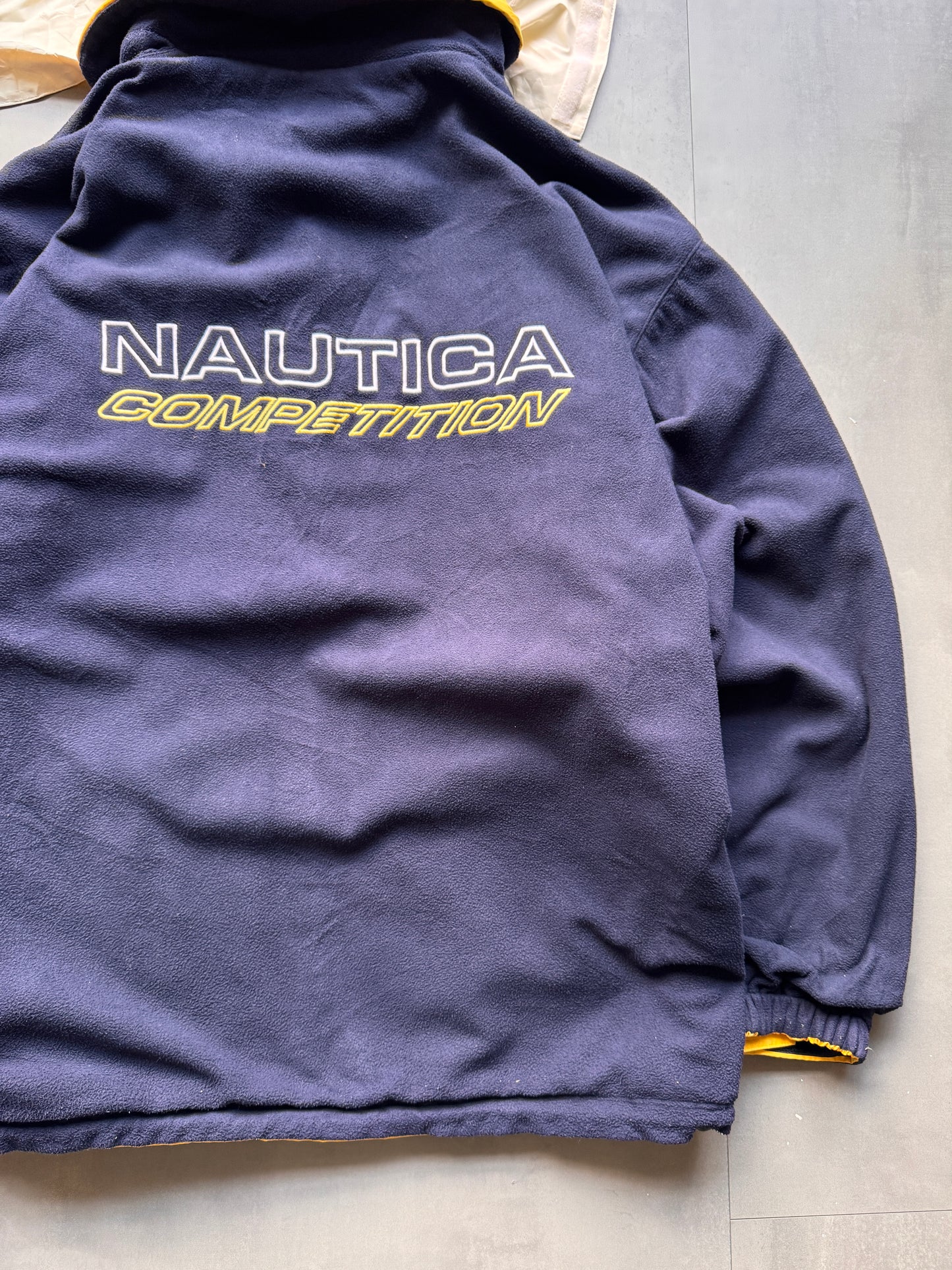 VINTAGE NAUTICA COMPETITION REVERSIBLE FLEECE LINED JACKET - XL