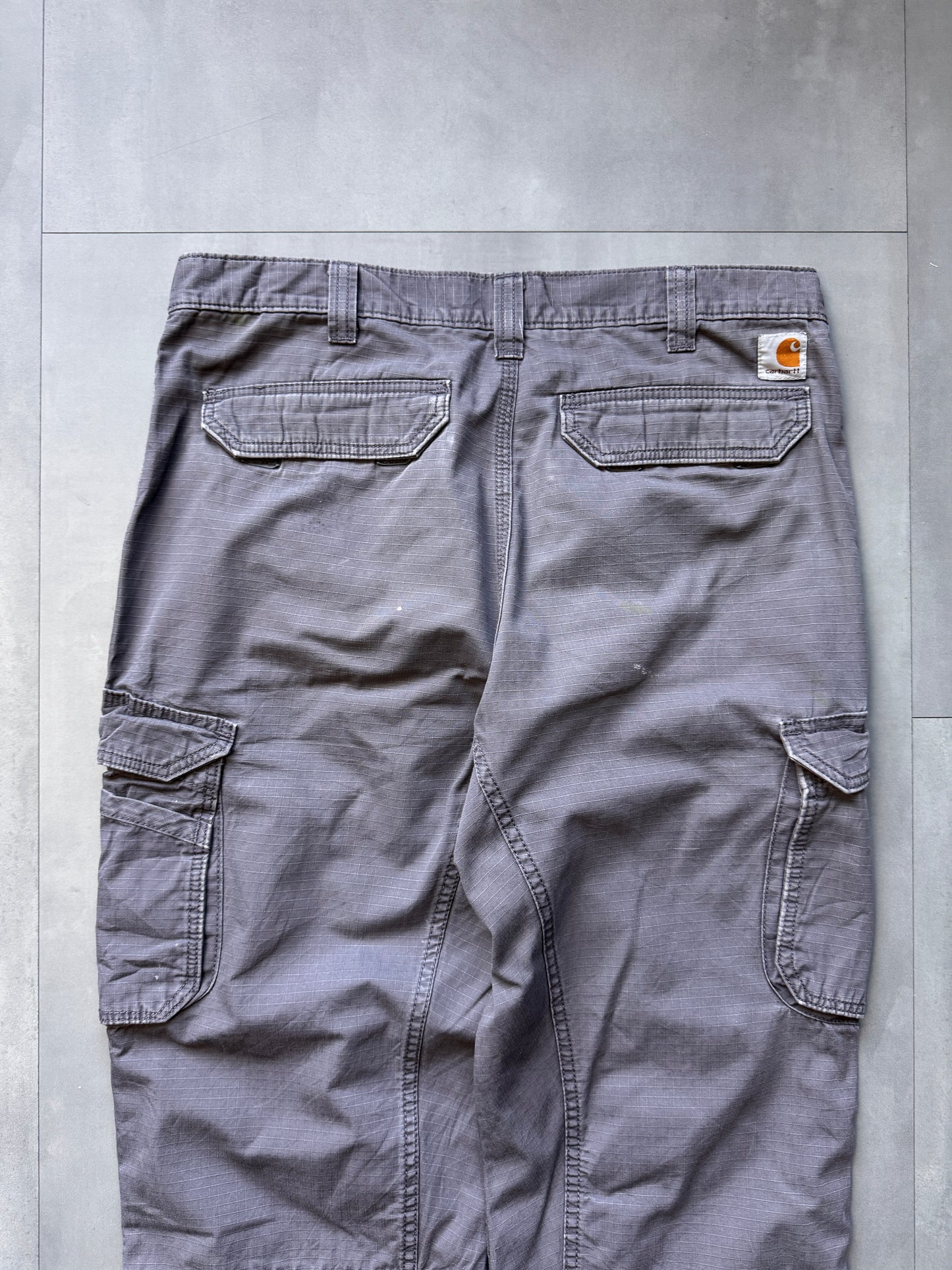 VINTAGE CARHARTT GREY RIPSTOP CARGO PANTS - 36
