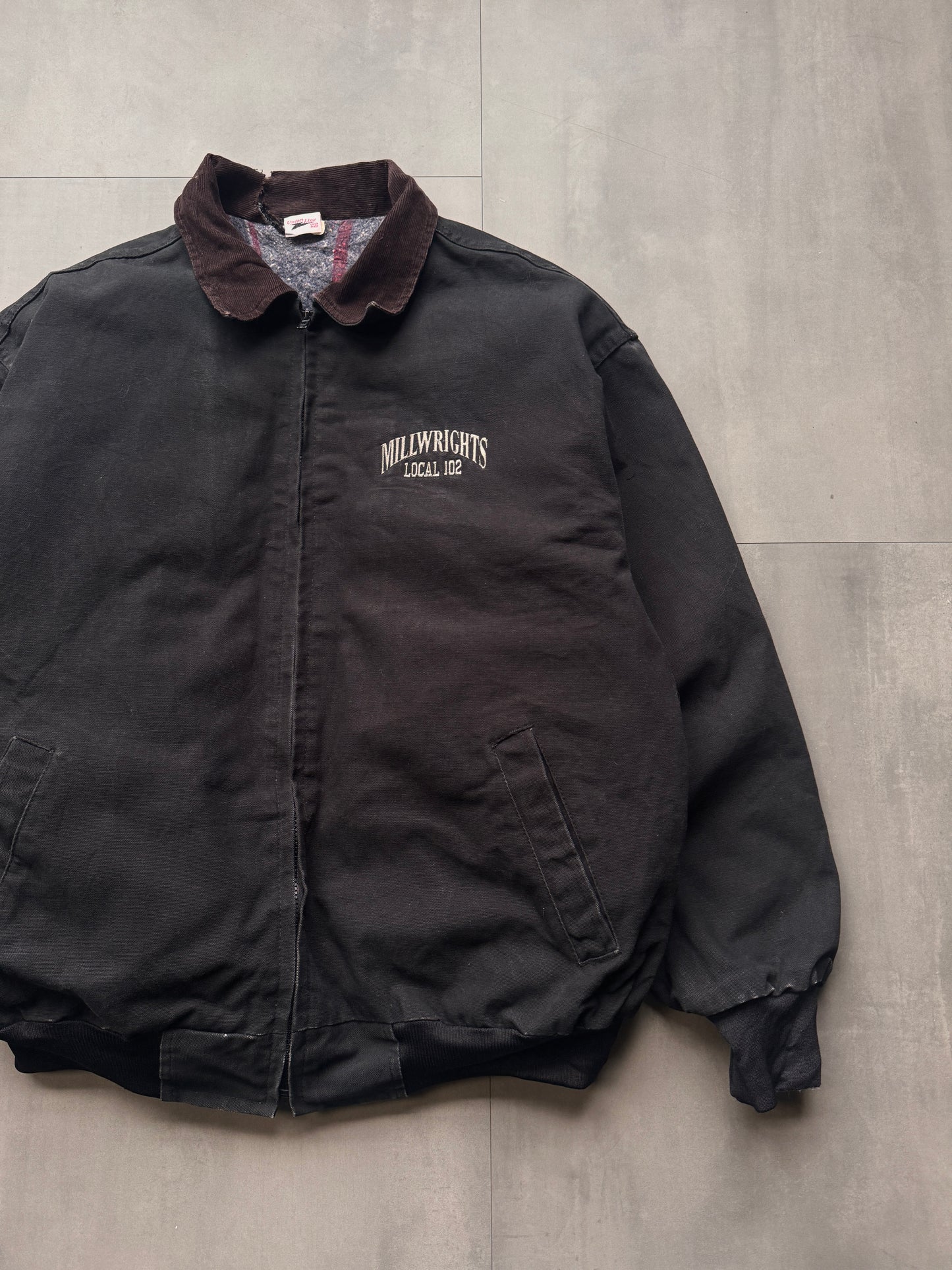 VINTAGE UNION LINE MILLWRIGHTS BLANKET LINED BLACK SANTA FE JACKET - XLARGE