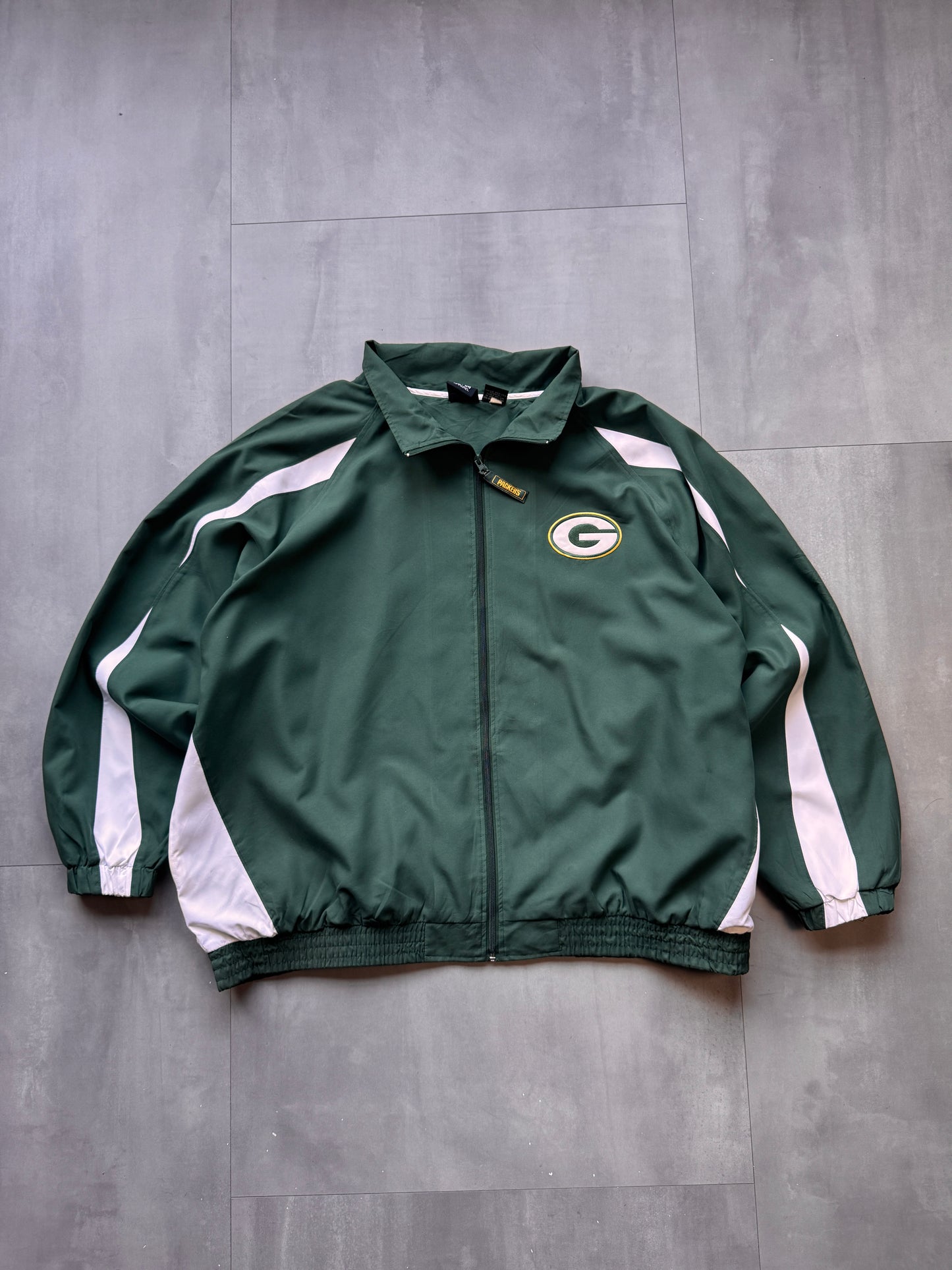 VINTAGE NFL GREEN BAY PACKERS TRACK JACKET - XXL