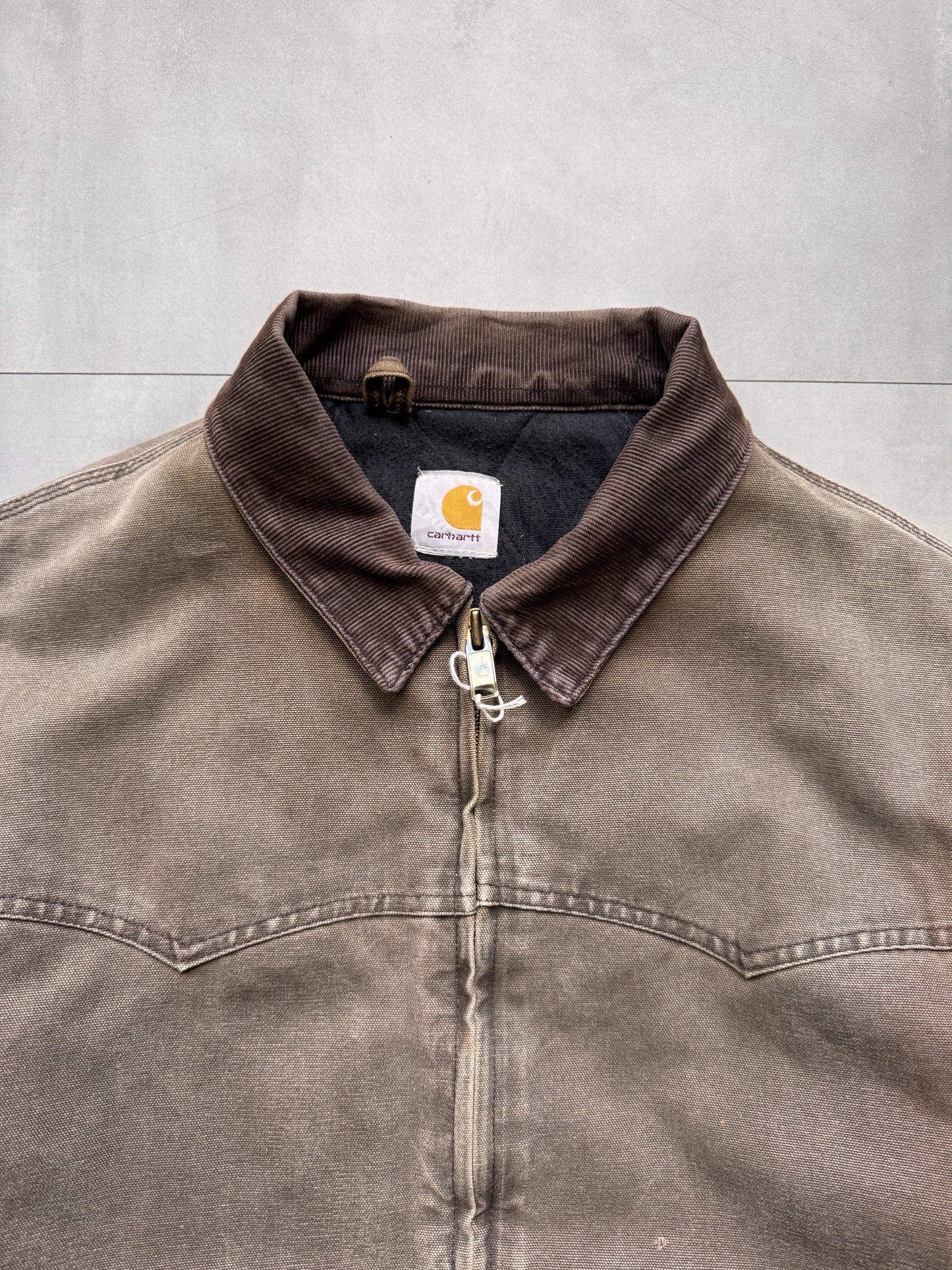 VINTAGE CARHARTT FADED BROWN SANTE FE JACKET - XLARGE