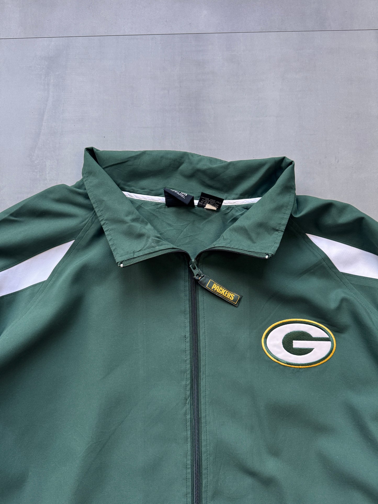 VINTAGE NFL GREEN BAY PACKERS TRACK JACKET - XXL