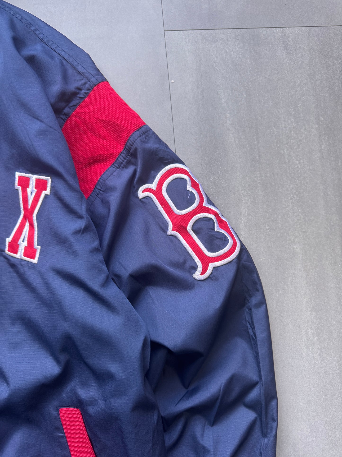 VINTAGE MLB BOSTON RED SOX HOODED TRACK JACKET - L