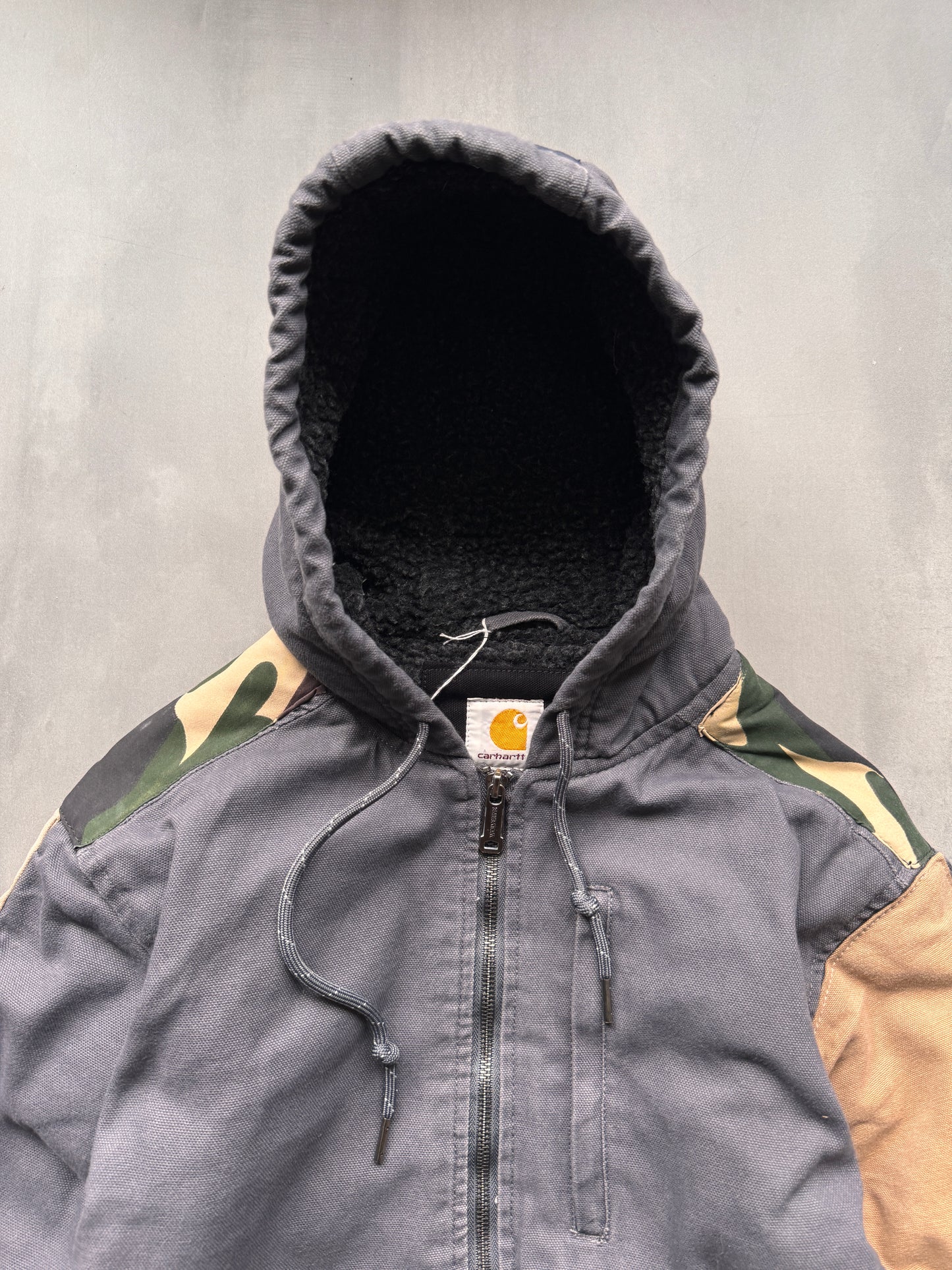 VINTAGE CARHARTT REWORKED CAMO PATTERN ACTIVE JACKET - XS