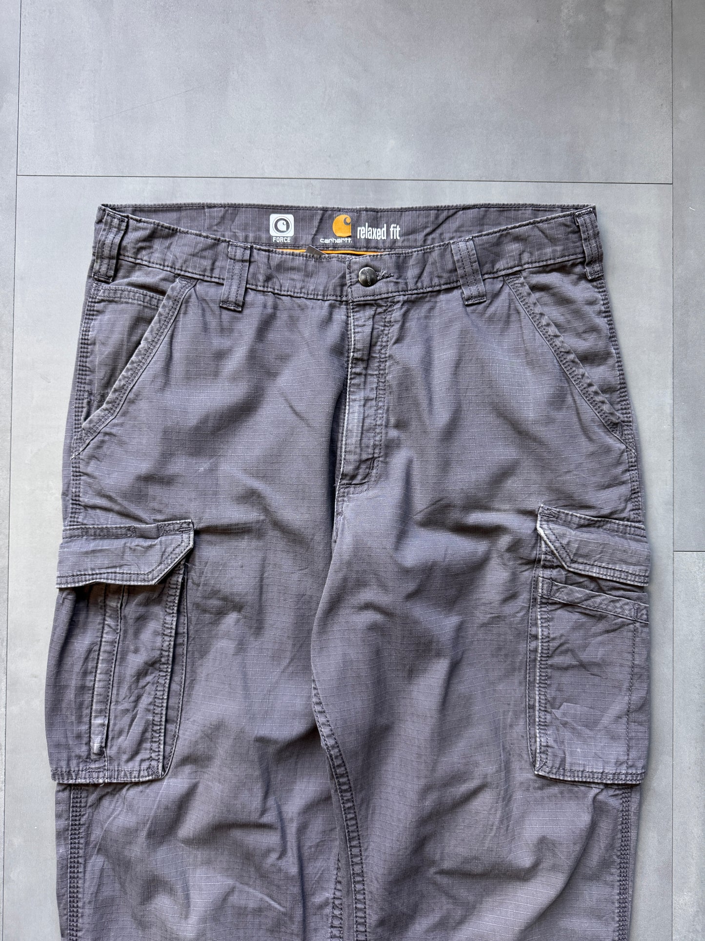 VINTAGE CARHARTT GREY RIPSTOP CARGO PANTS - 36