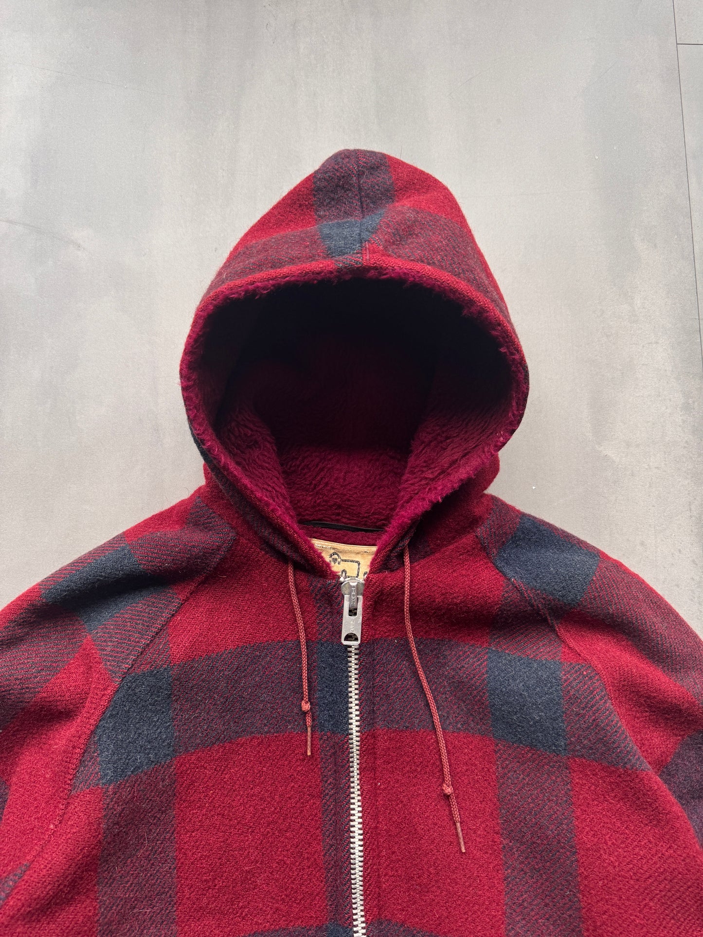 VINTAGE WOOLRICH PLAID FLANNEL ZIP UP JACKET - L