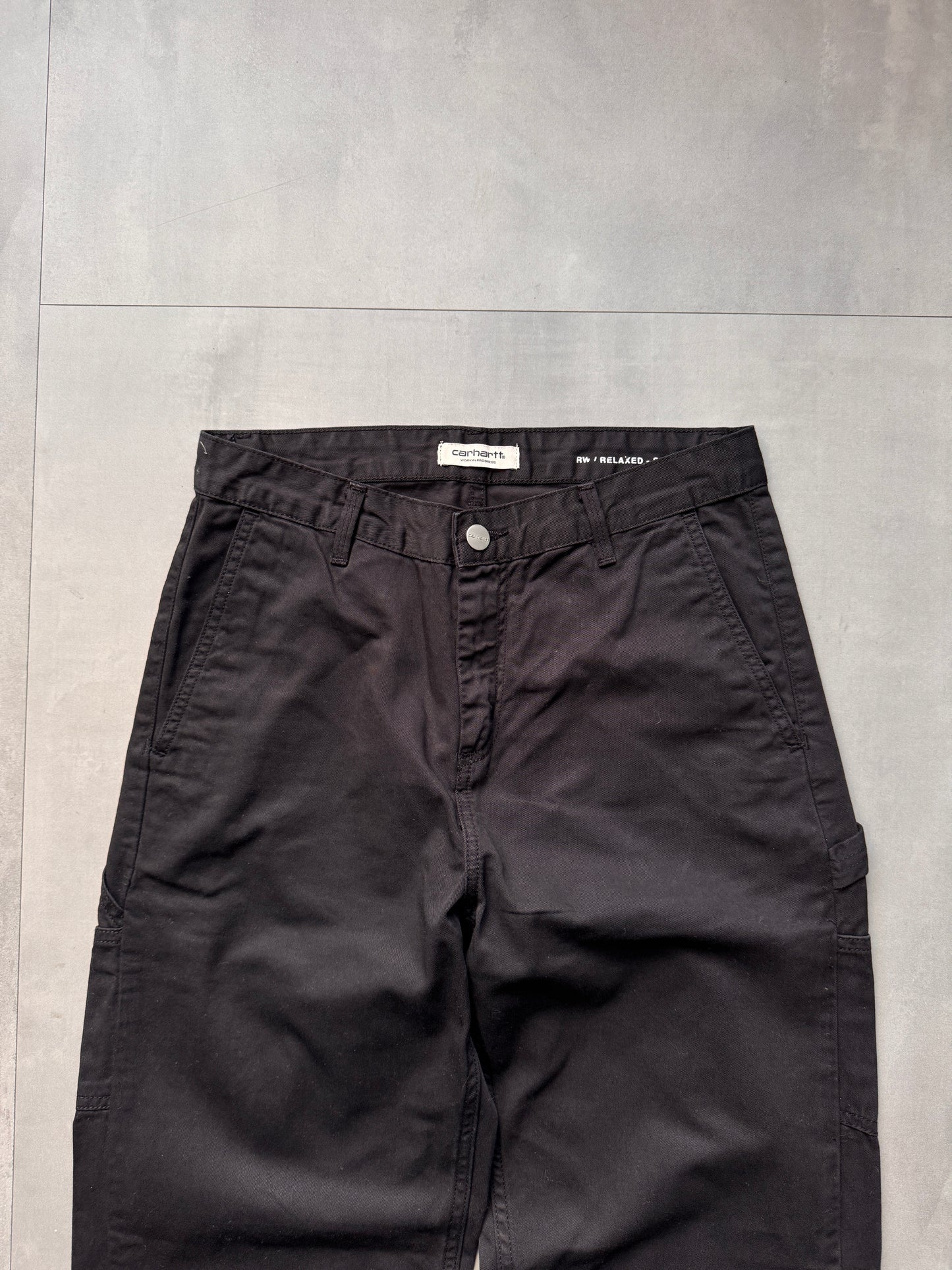 CARHARTT WIP BLACK CARPENTER PANTS - 25