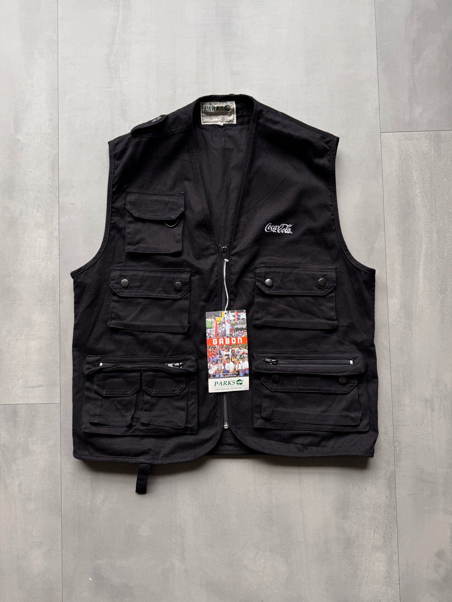 COCA COLA BLACK FISHERMEN GILET - LARGE