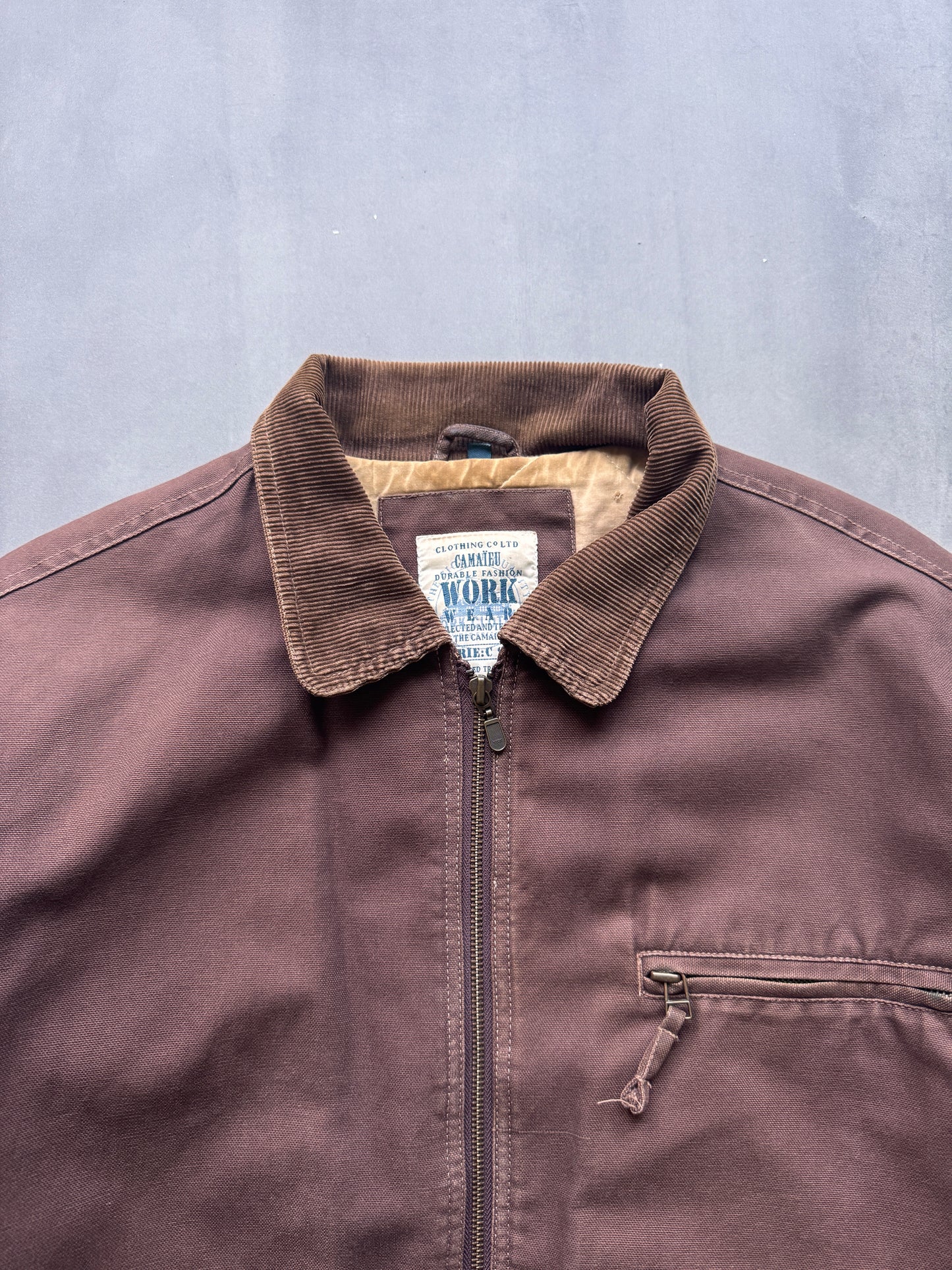 VINTAGE WORKWEAR BROWN LINED DETROIT JACKET - XL