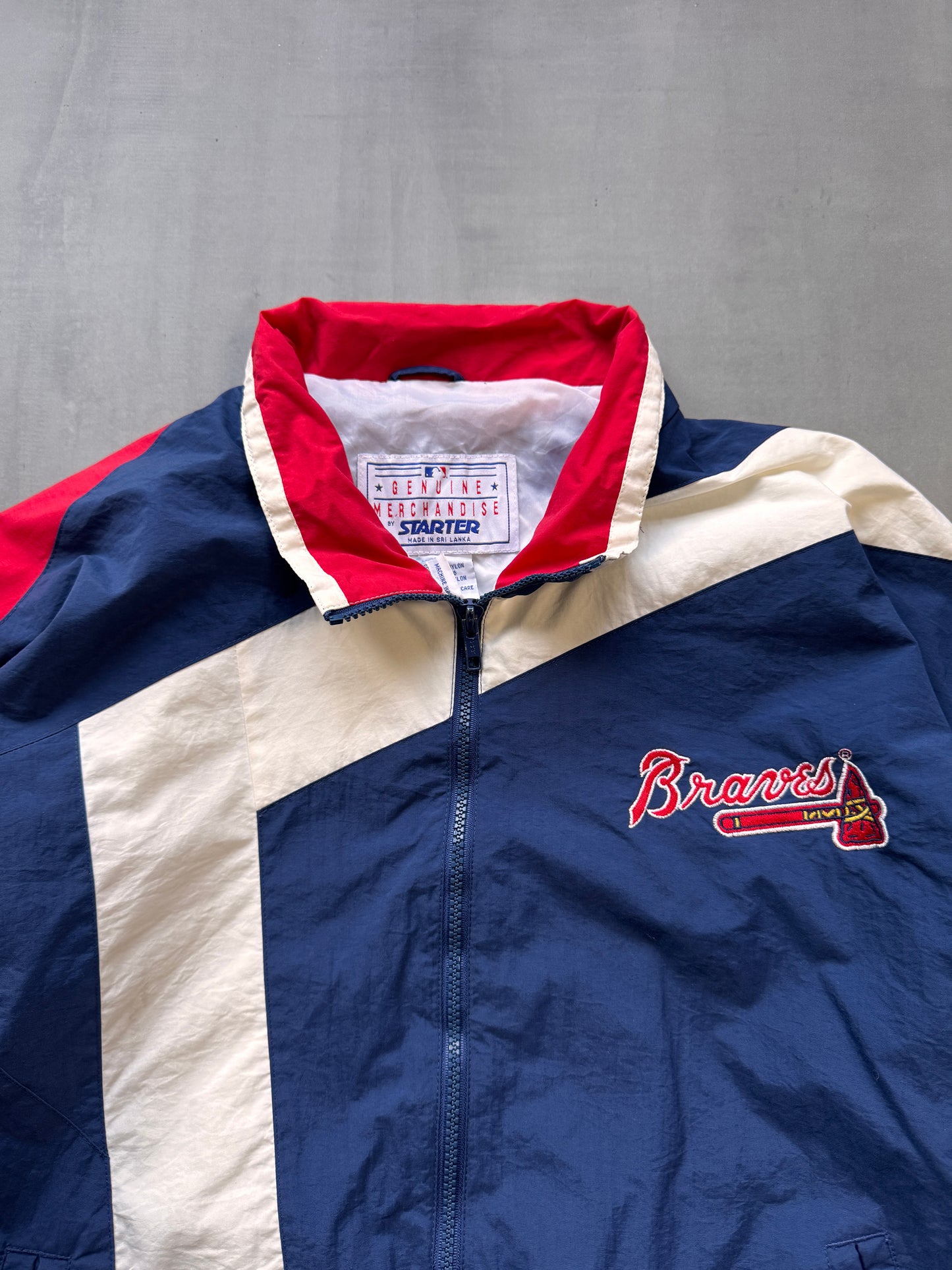 VINTAGE MLB STARTER ATLANTA BRAVES TRACK JACKET - MEDIUM