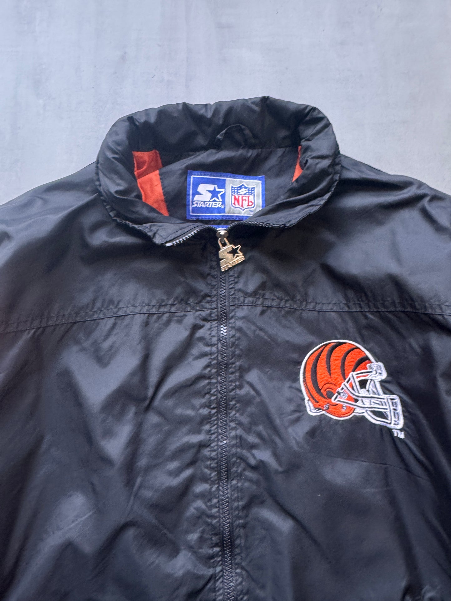 VINTAGE NFL STARTER CINCINNATTI BENGALS TRACK JACKET - XL