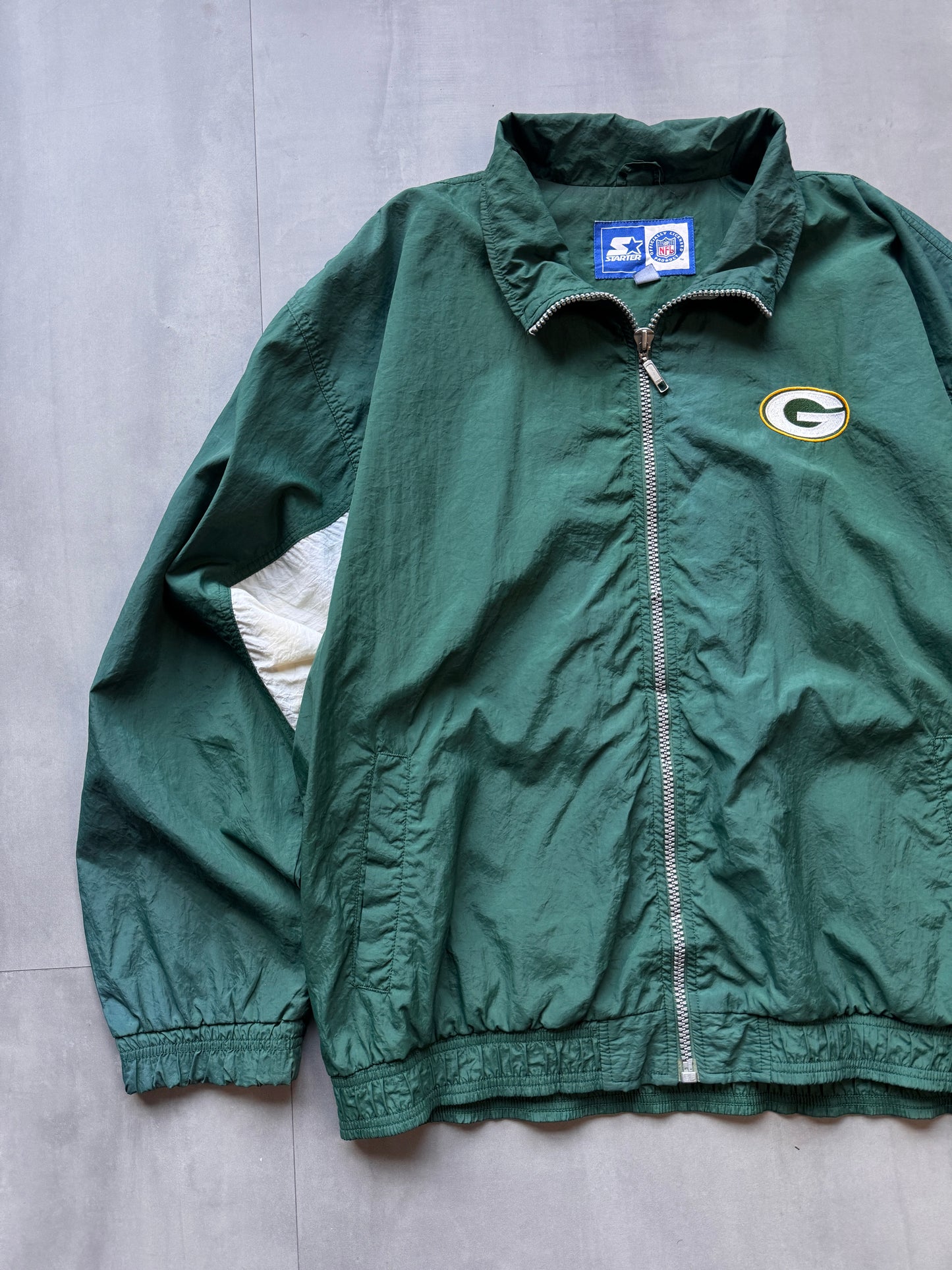 VINTAGE NFL STARTER GREEN BAY PACKERS TRACK JACKET - XL