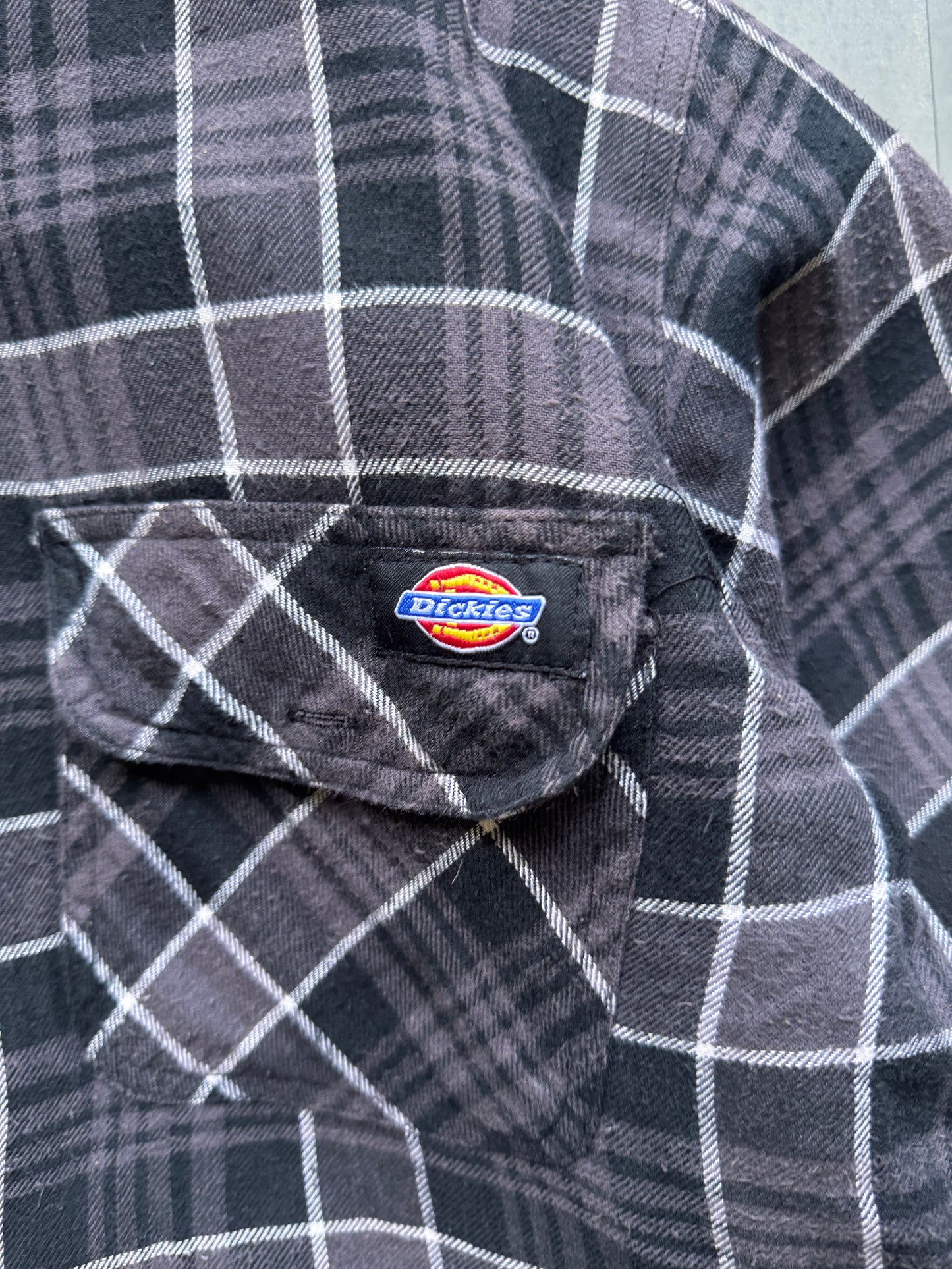 VINTAGE DICKIES BLACK FLANNEL JACKET - M
