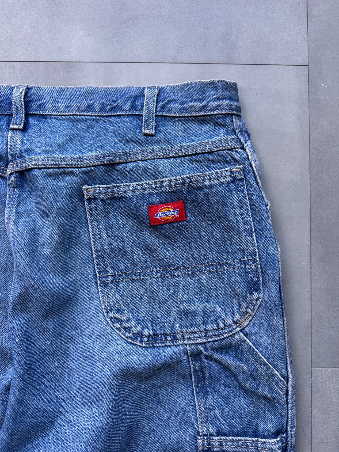 VINTAGE DICKIES LIGHT WASH DENIM CARPENTER PANTS - 34