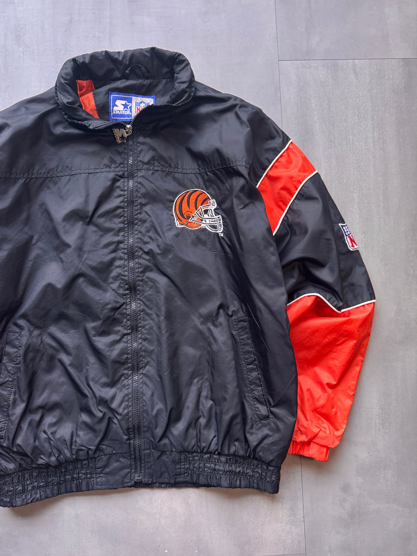 VINTAGE NFL STARTER CINCINNATTI BENGALS TRACK JACKET - XL