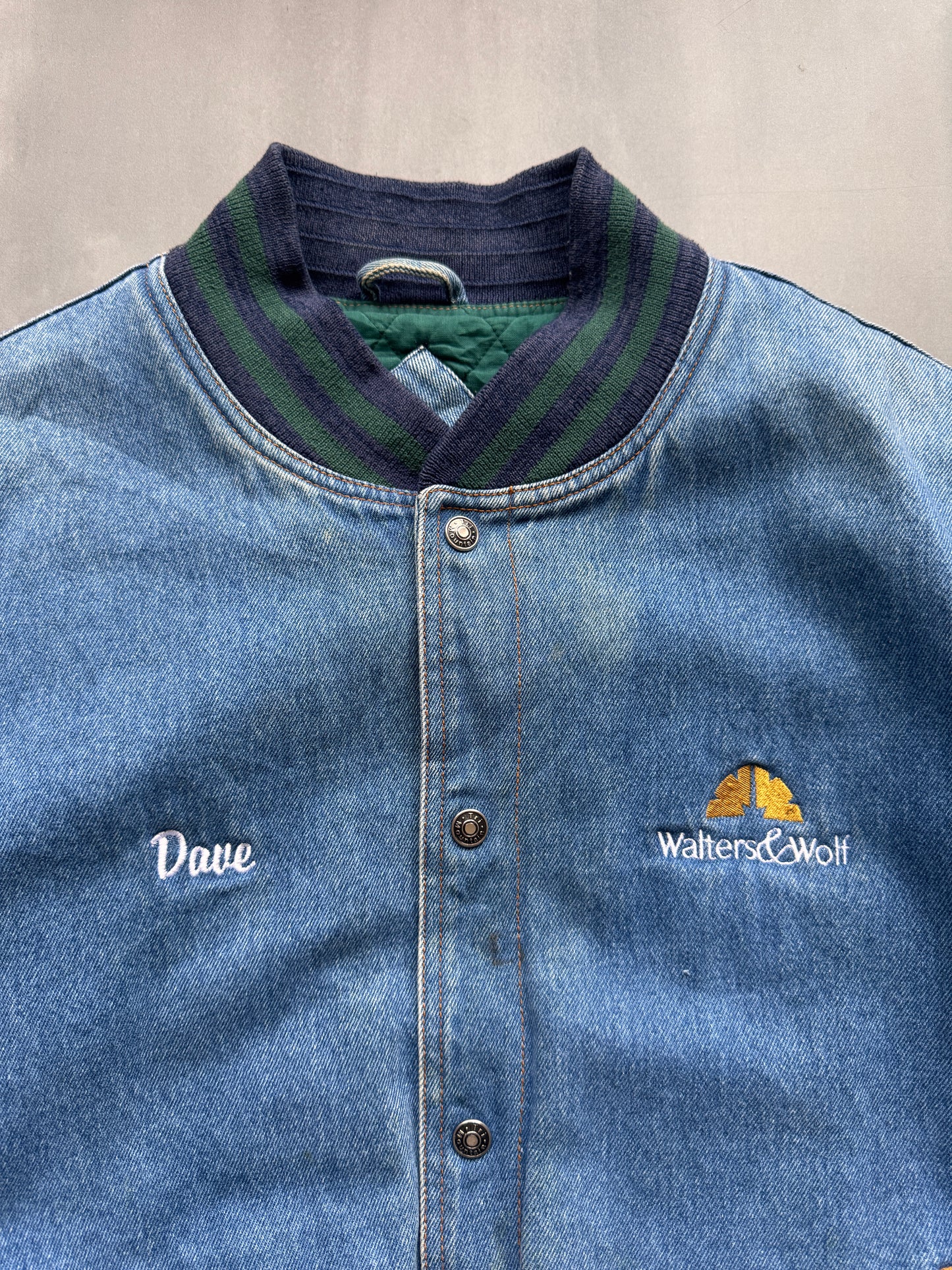 VINTAGE WALTERS & WOLF BASEBALL JACKET - XL