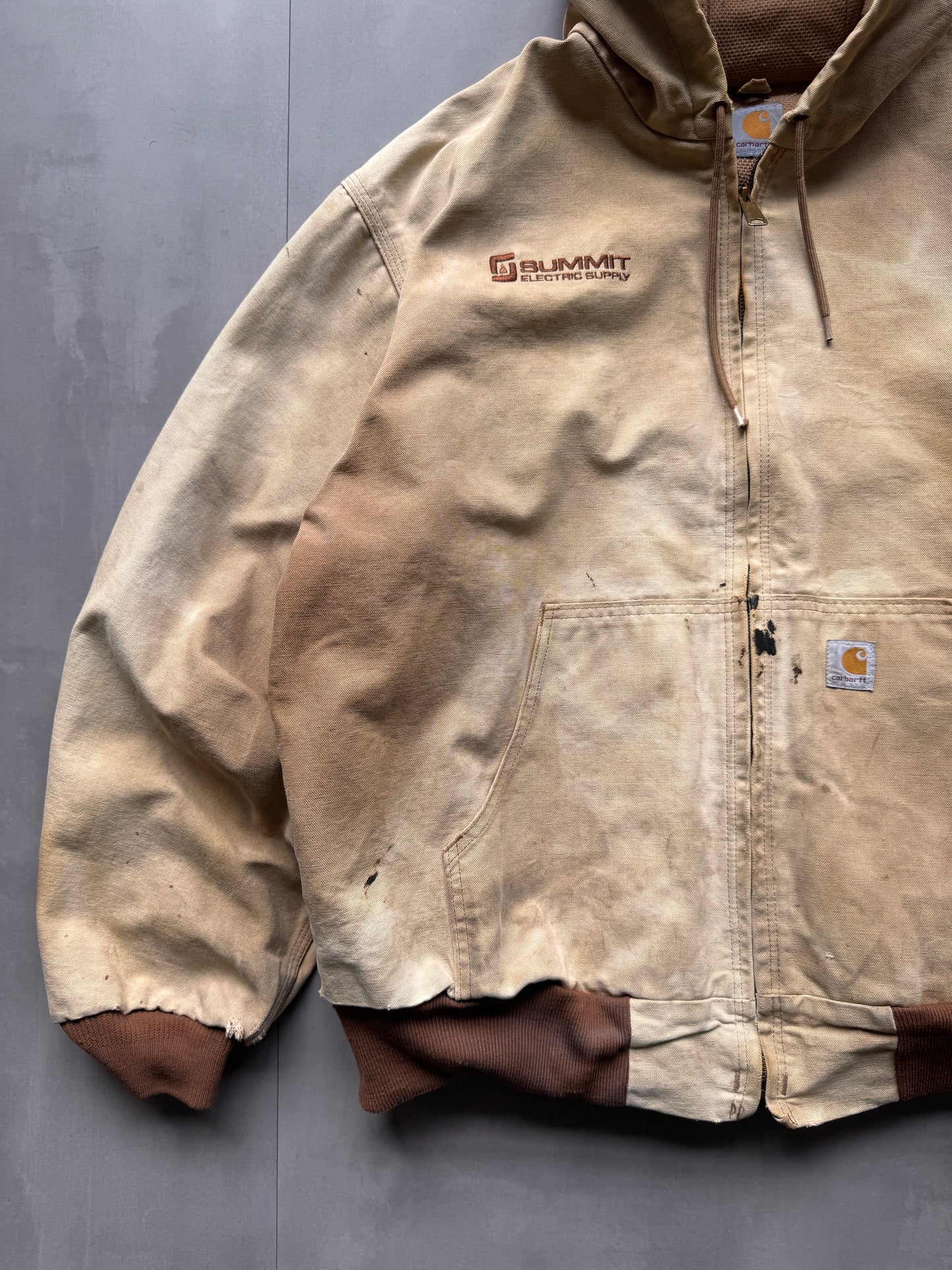 VINTAGE CARHARTT TAN FADED ACTIVE JACKET - XL