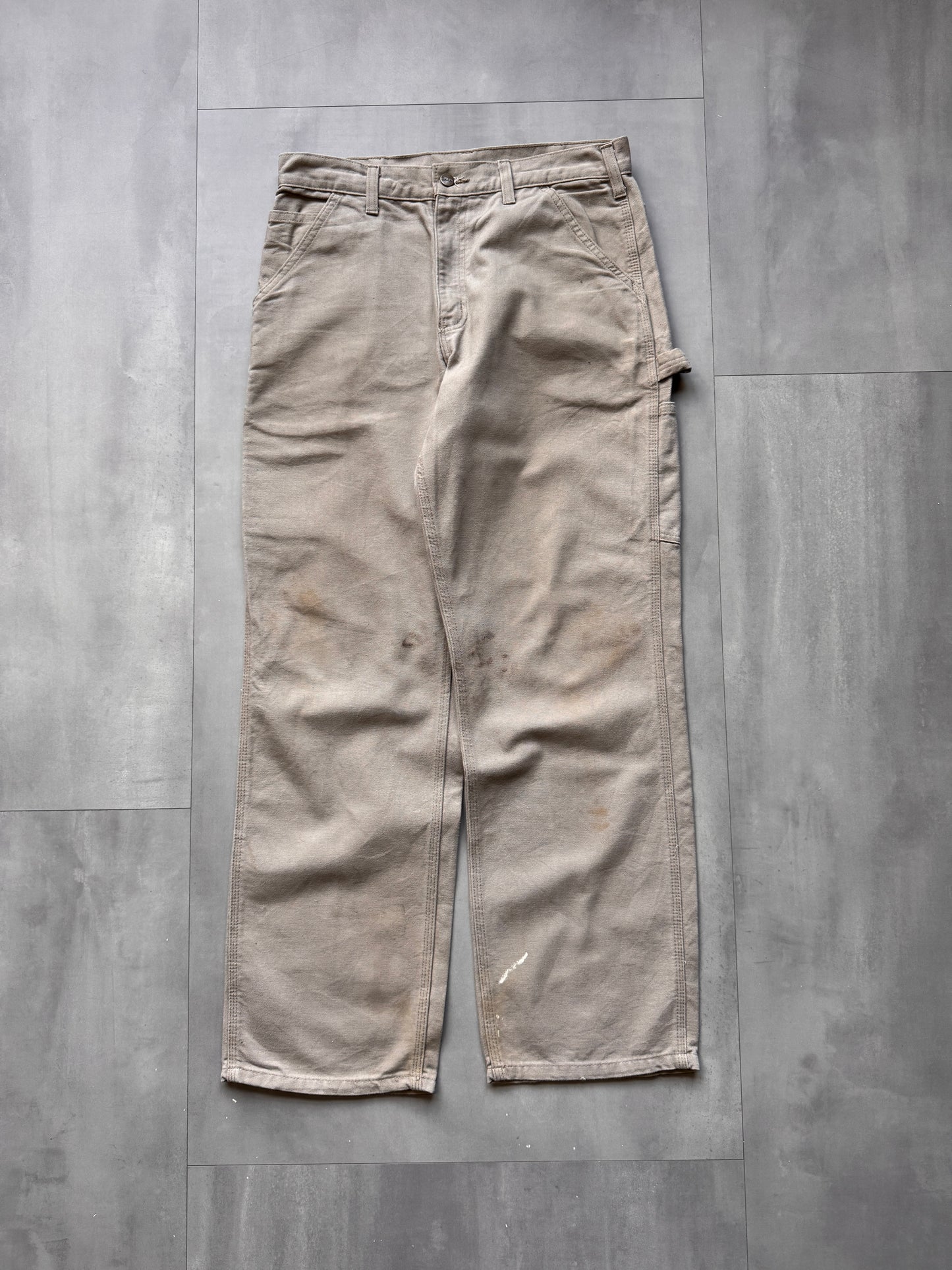 VINTAGE CARHARTT TAUPE CARPENTER PANTS - 32