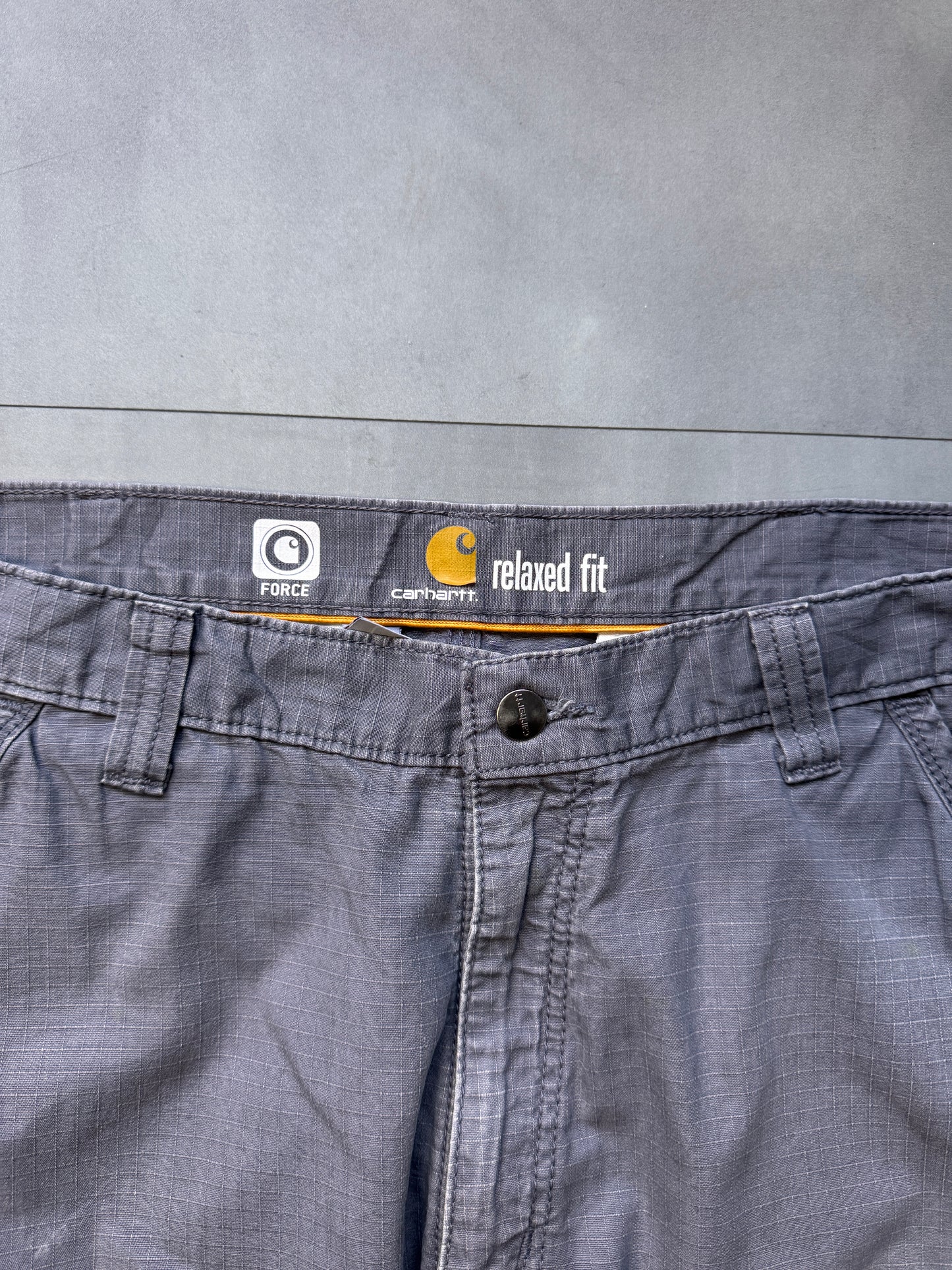 VINTAGE CARHARTT GREY RIPSTOP CARGO PANTS - 36