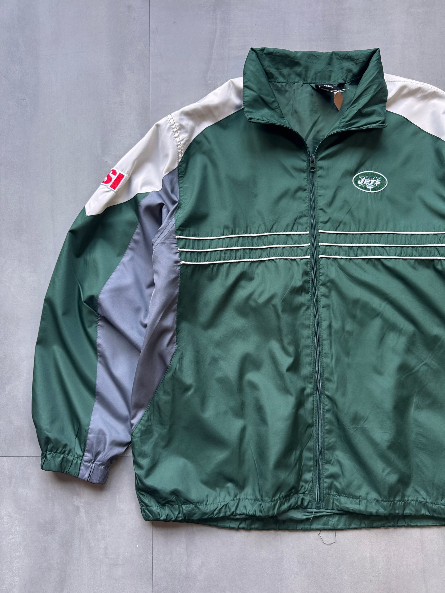 VINTAGE NFL NEW YORK JETS TRACK JACKET - XL