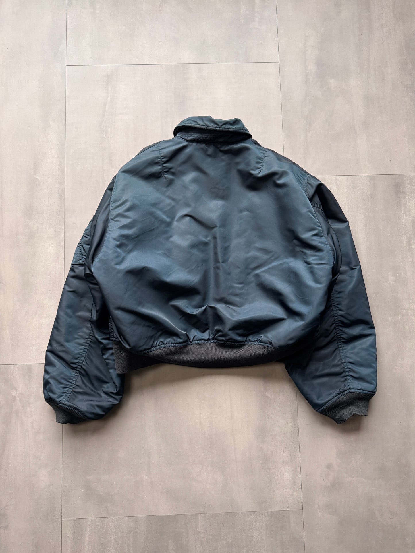 VINTAGE SCHOTT NYC NAVY TYPE B-15 BOMBER JACKET - LARGE