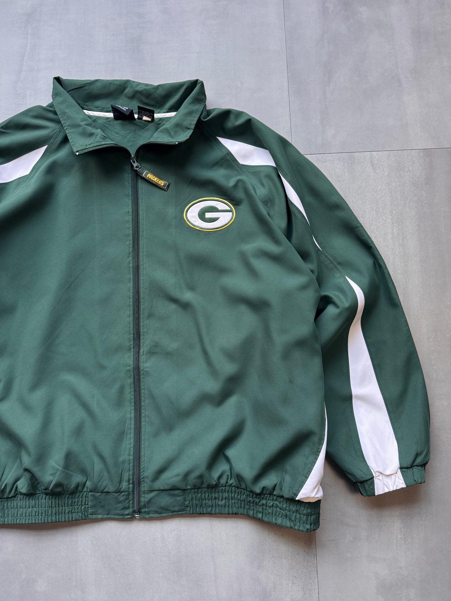 VINTAGE NFL GREEN BAY PACKERS TRACK JACKET - XXL