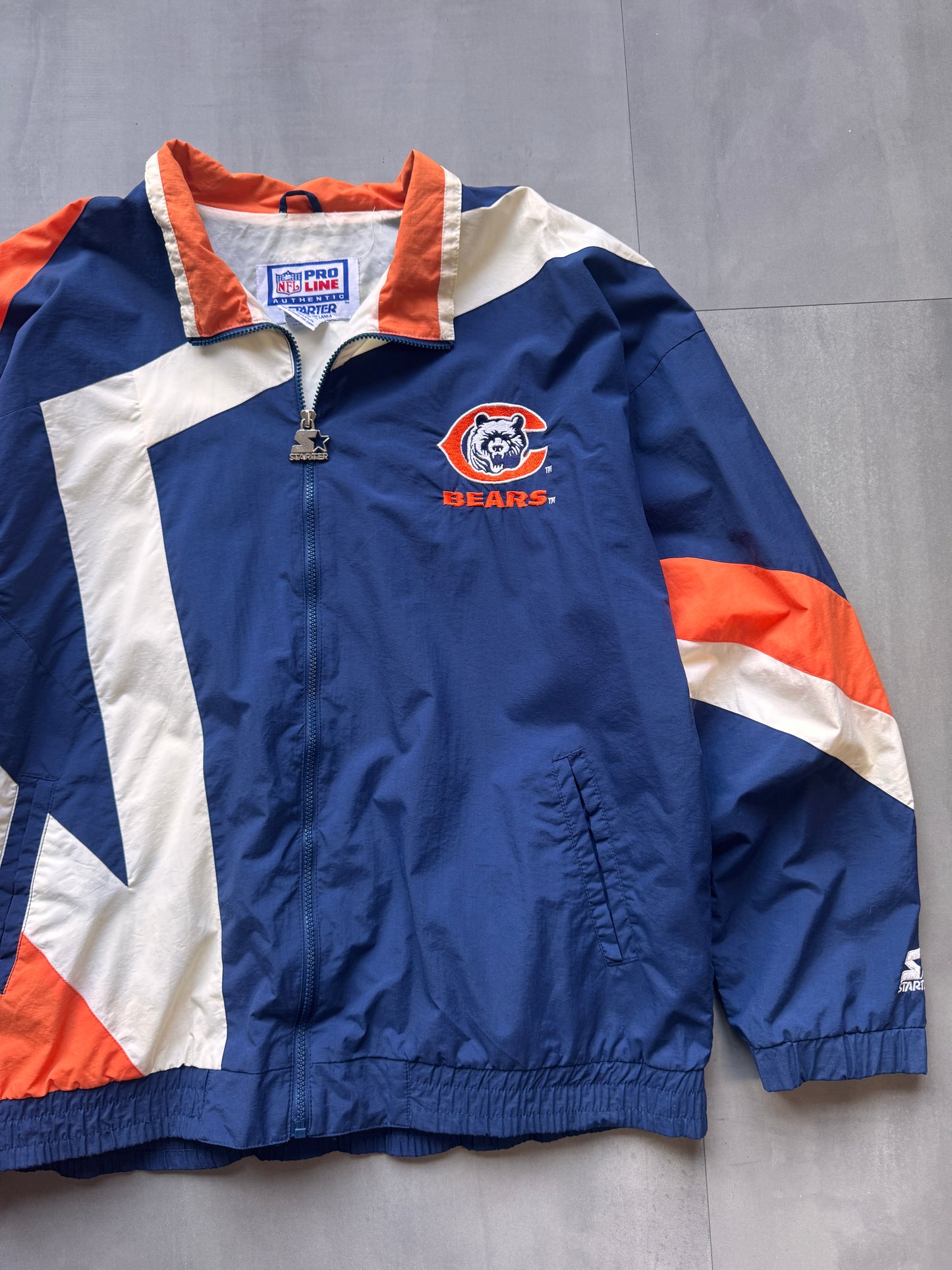 VINTAGE NFL STARTER CHICAGO BEARS TRACK JACKET - XL