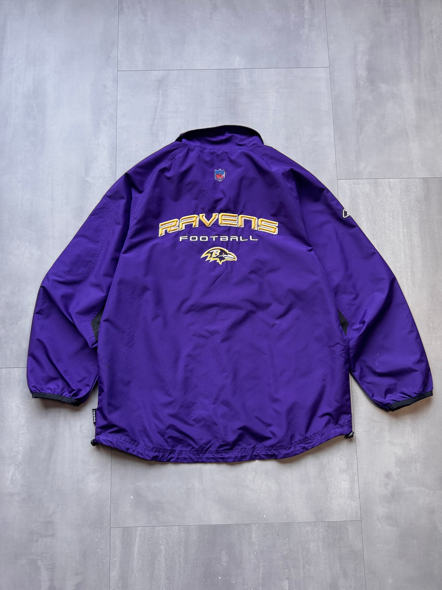 VINTAGE NFL REEBOK BALTIMORE RAVENS PURPLE TRACK JACKET - L