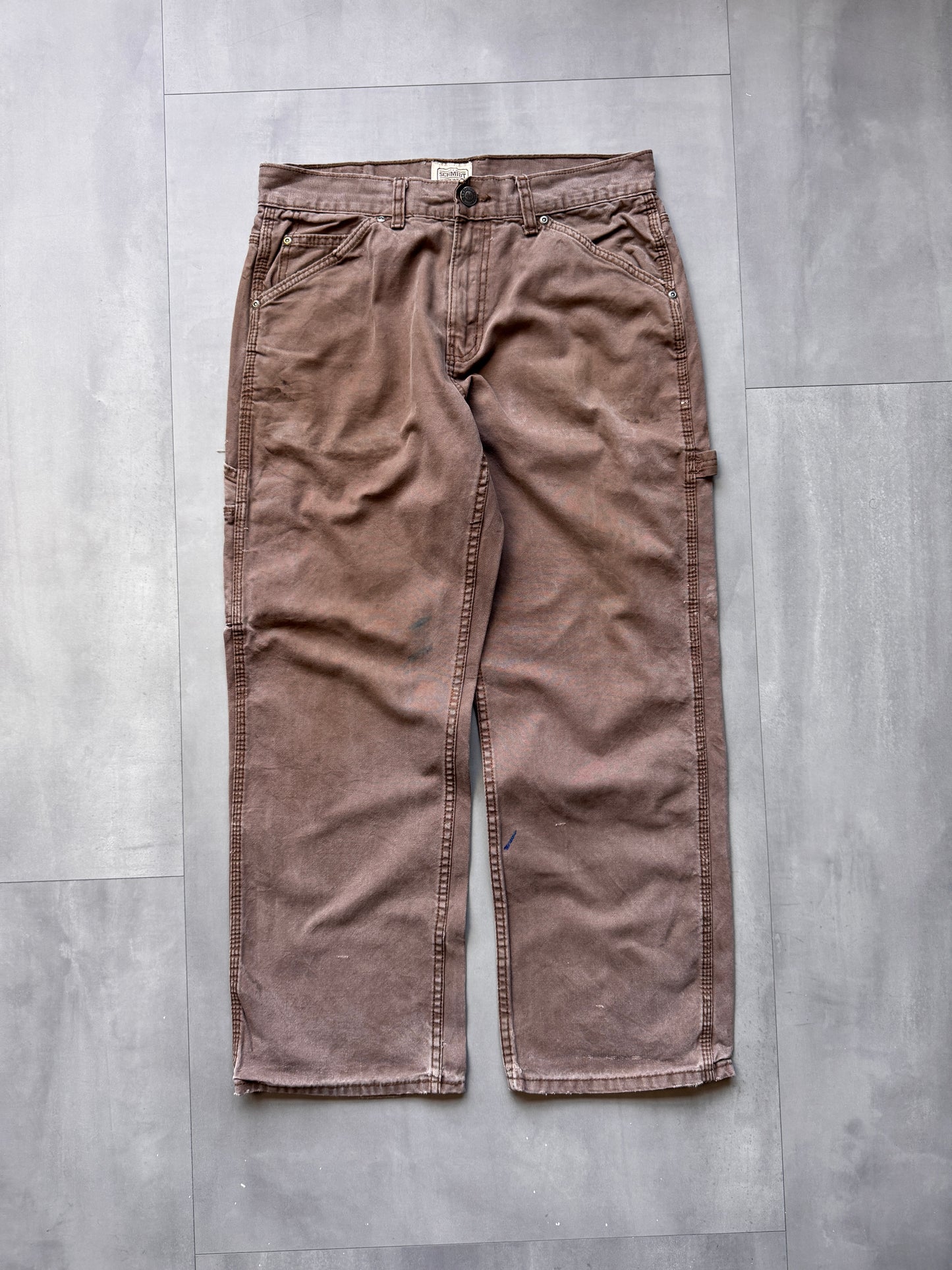 VINTAGE SCHMIDT BROWN CARPENTER PANTS - 30