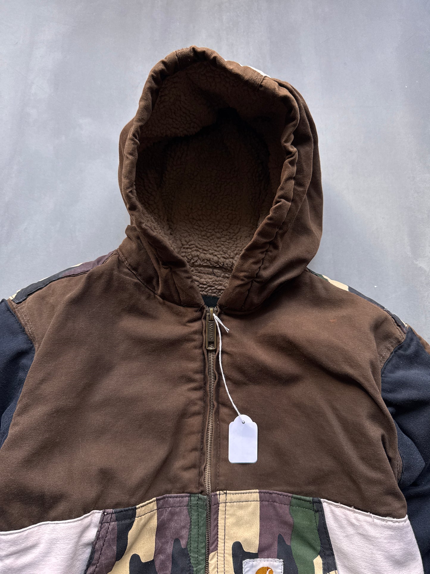 VINTAGE CARHARTT REWORKED CAMO PATTERN ACTIVE JACKET - XS