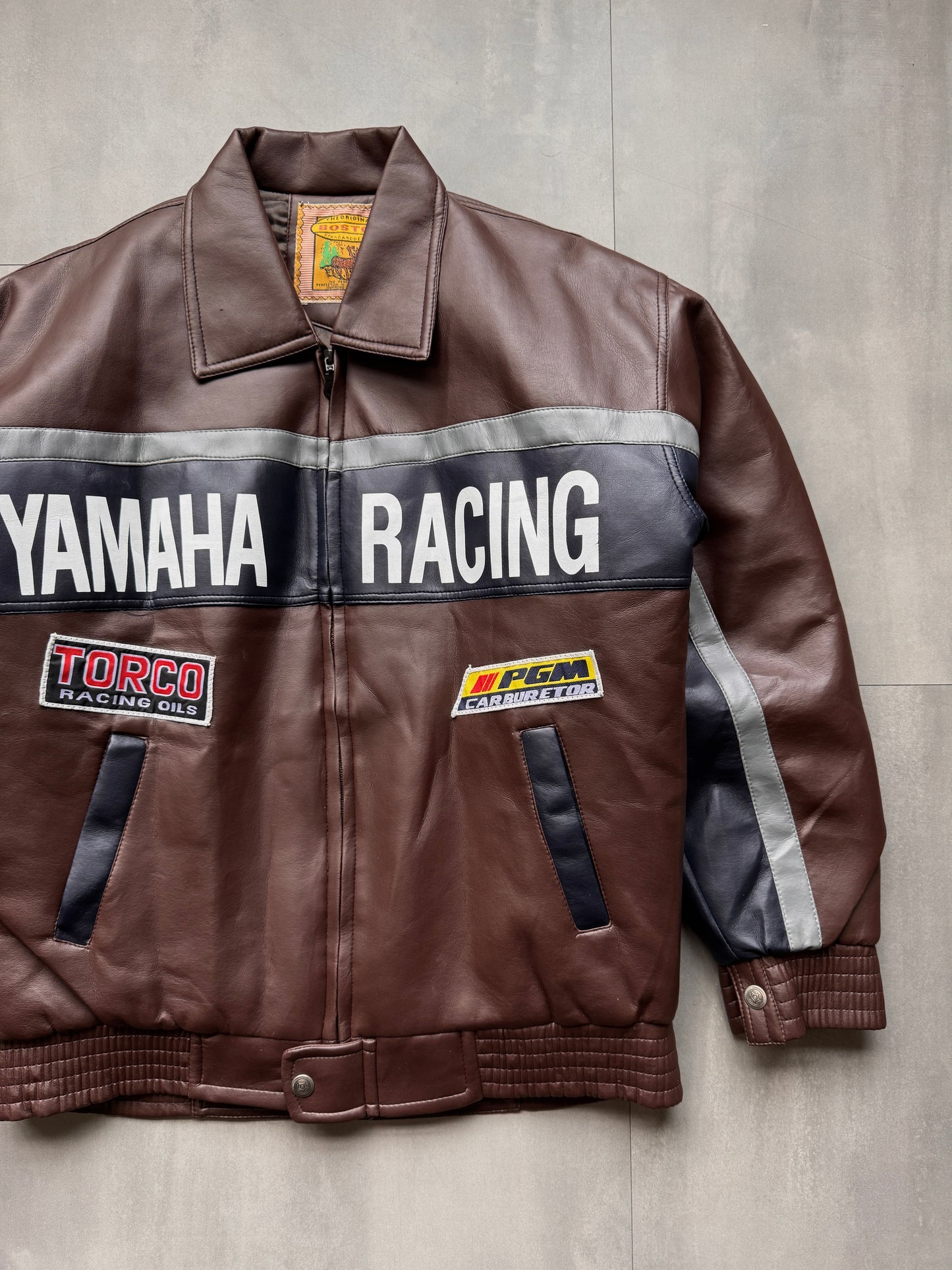 YAMAHA RACING FAUX LEATHER RACING JACKET - LARGE