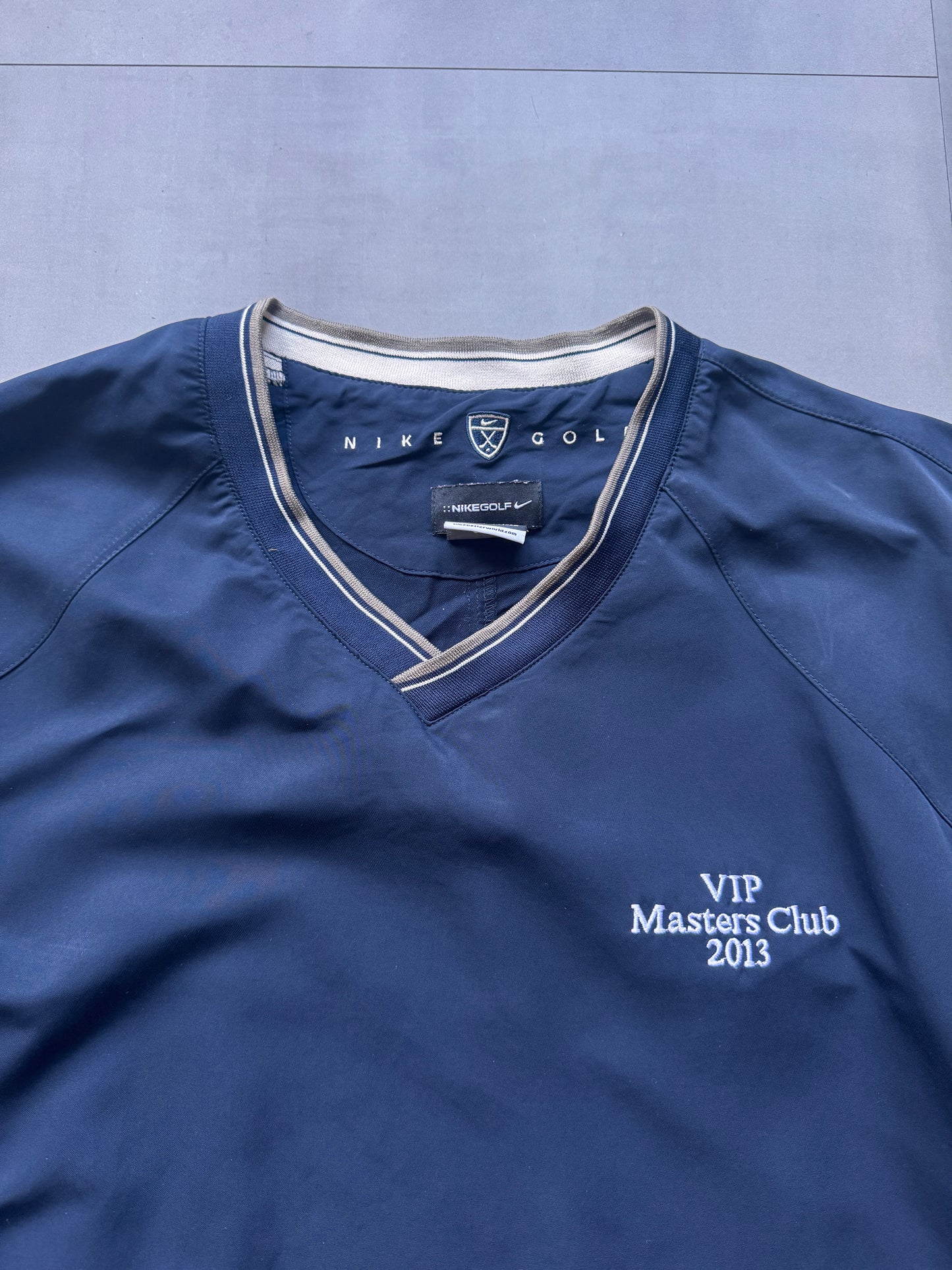 VINTAGE NIKE GOLF VIP MASTERS 2013 NAVY WINDBREAKER - XL