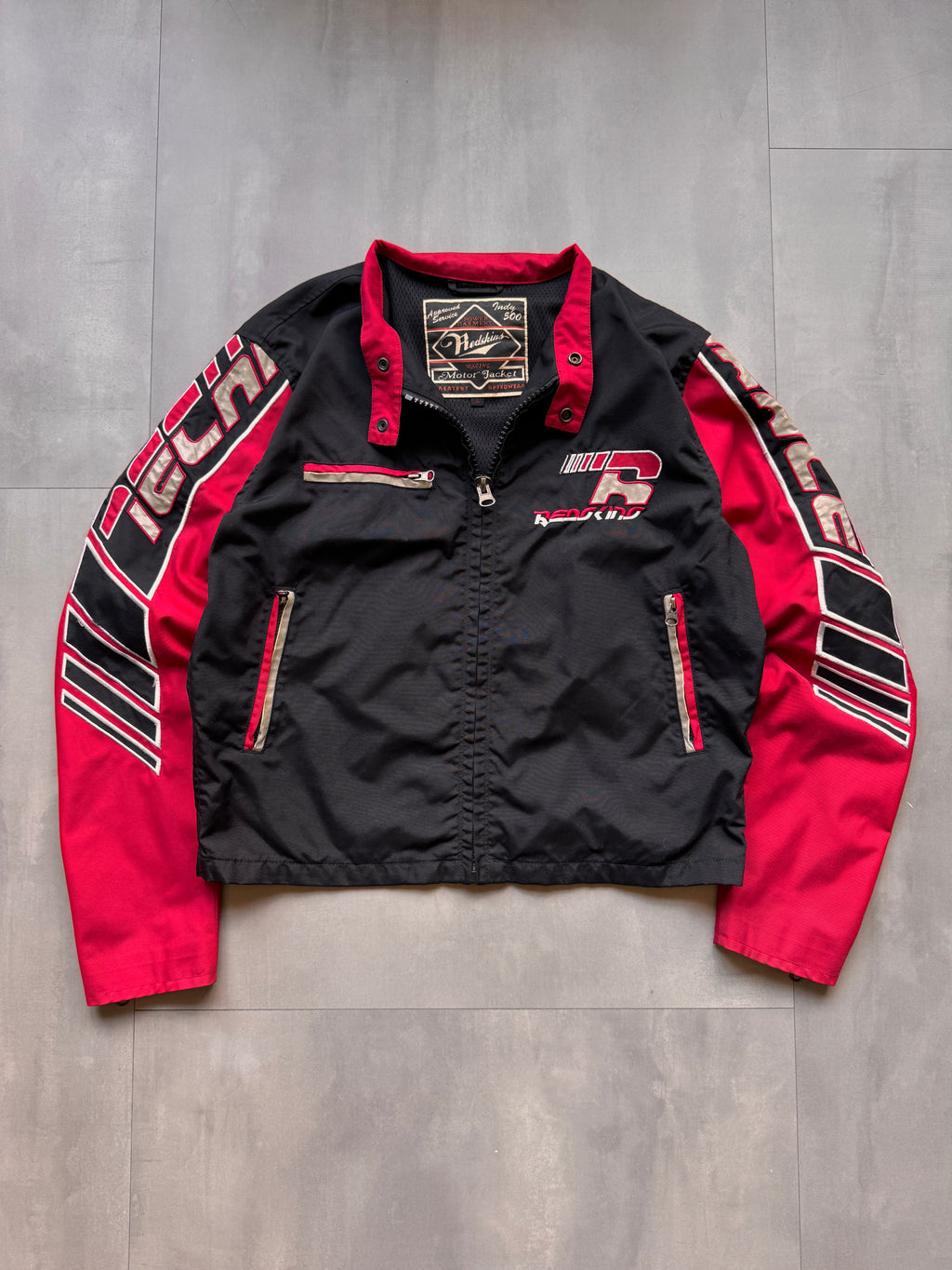 VINTAGE REDSKINS MOTORCYCLE JACKET - L