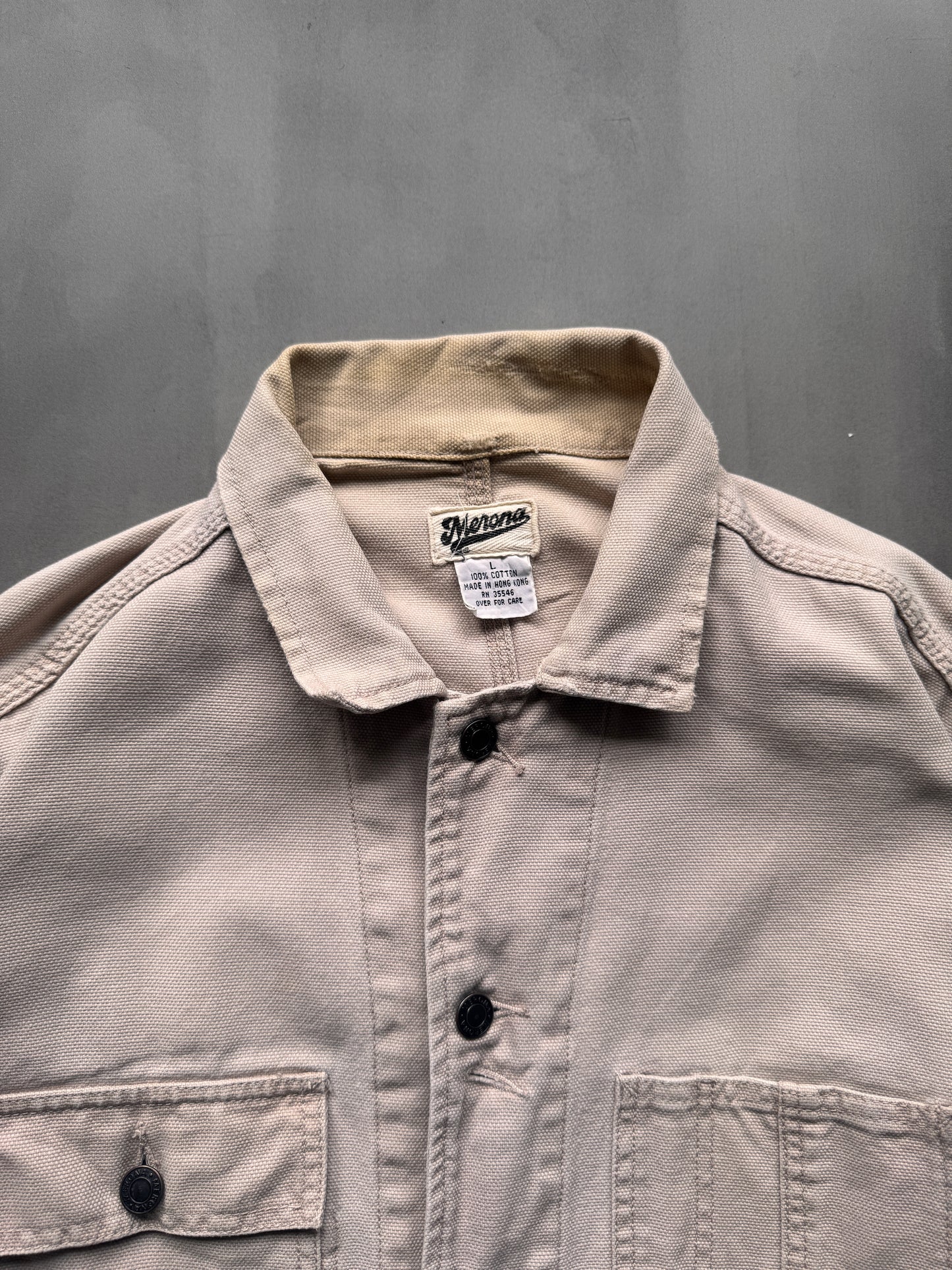 VINTAGE BEIGE WORKWEAR SHIRT - L