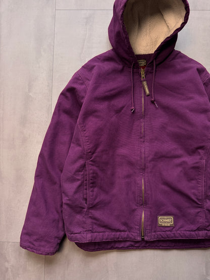 VINTAGE SCHMIDT SHERPA LINED LILAC ACTIVE JACKET - LARGE