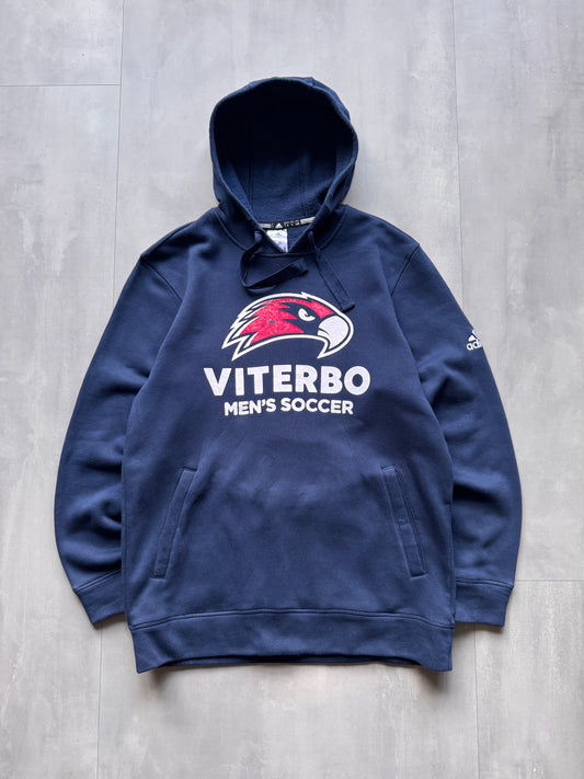 VINTAGE ADIDAS VITERBO SOCCER NAVY HOODIE - L