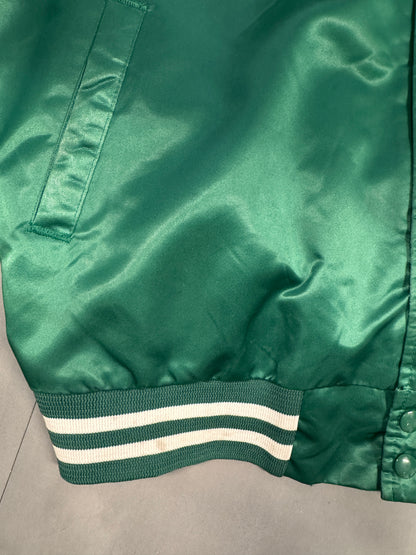 VINTAGE CHALKLINE MICHIGAN STATE SPARTANS GREEN SATIN BOMBER JACKET - XL