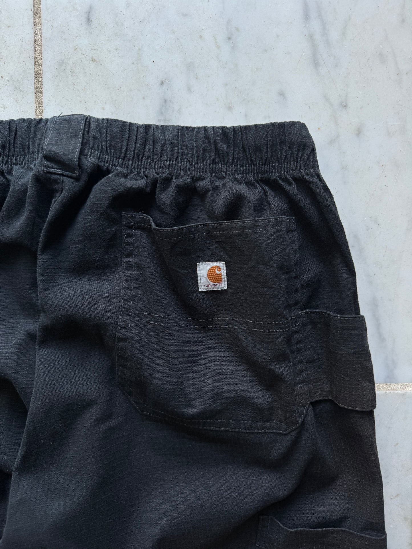 CARHARTT BLACK RIPSTOP WORK PANTS - 38x30